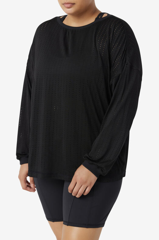 FI-LUX LONG SLEEVE TOP/BLACK/4XLarge