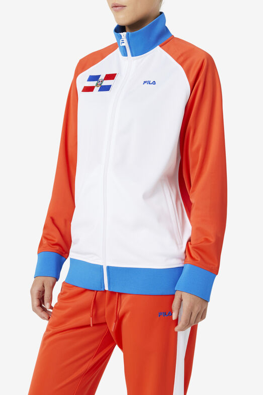 DOMINICAN REPUBLIC TRACK JACKET/FRED/WHT/PBLU/Extra large