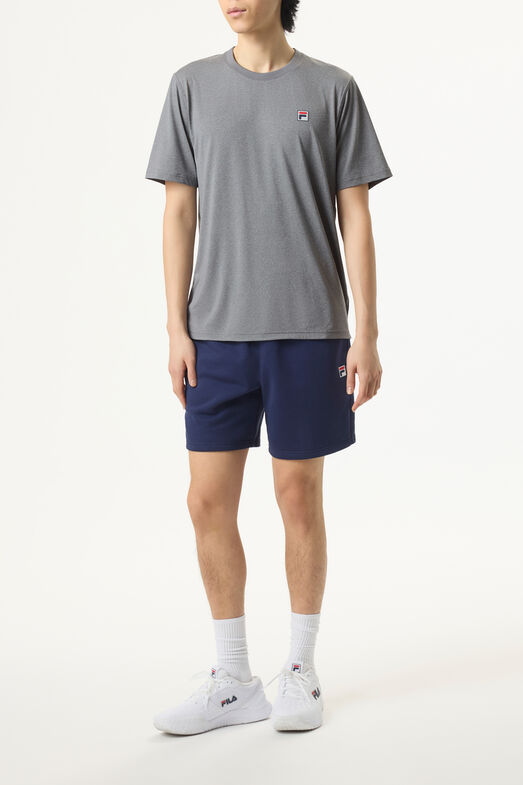 SCALLOP HEM HEATHER CREW