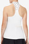 HIGH NECK RACERBACK TANK/WHT/BLK/RATTN/Large