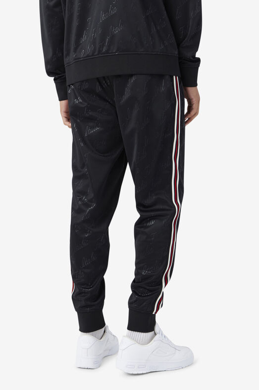 Ridd Black Embossed Men's Track Pant