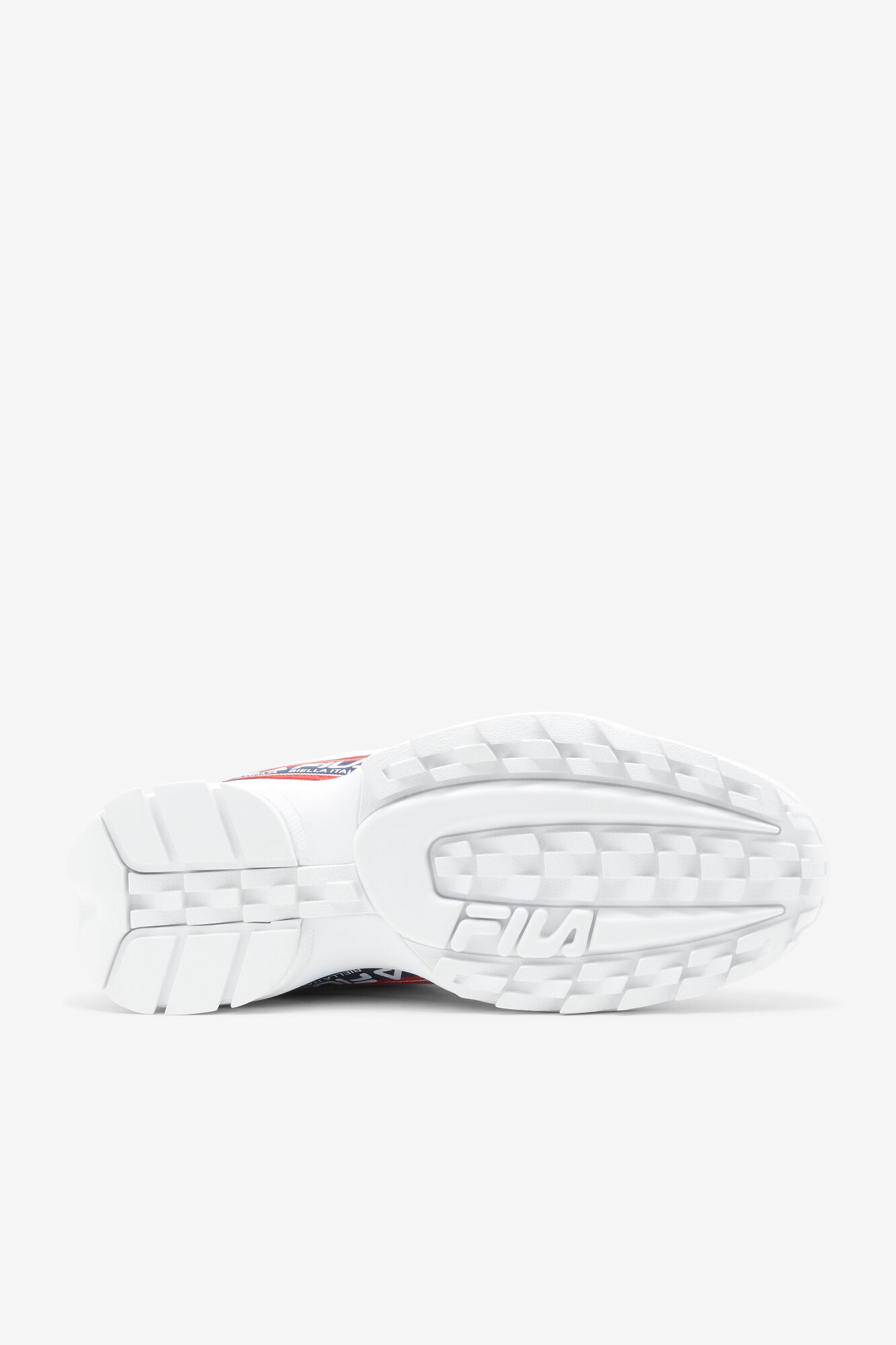 Skur symbol Morse kode Disruptor 2 Logo Tape Men's Chunky White Sneakers | Fila