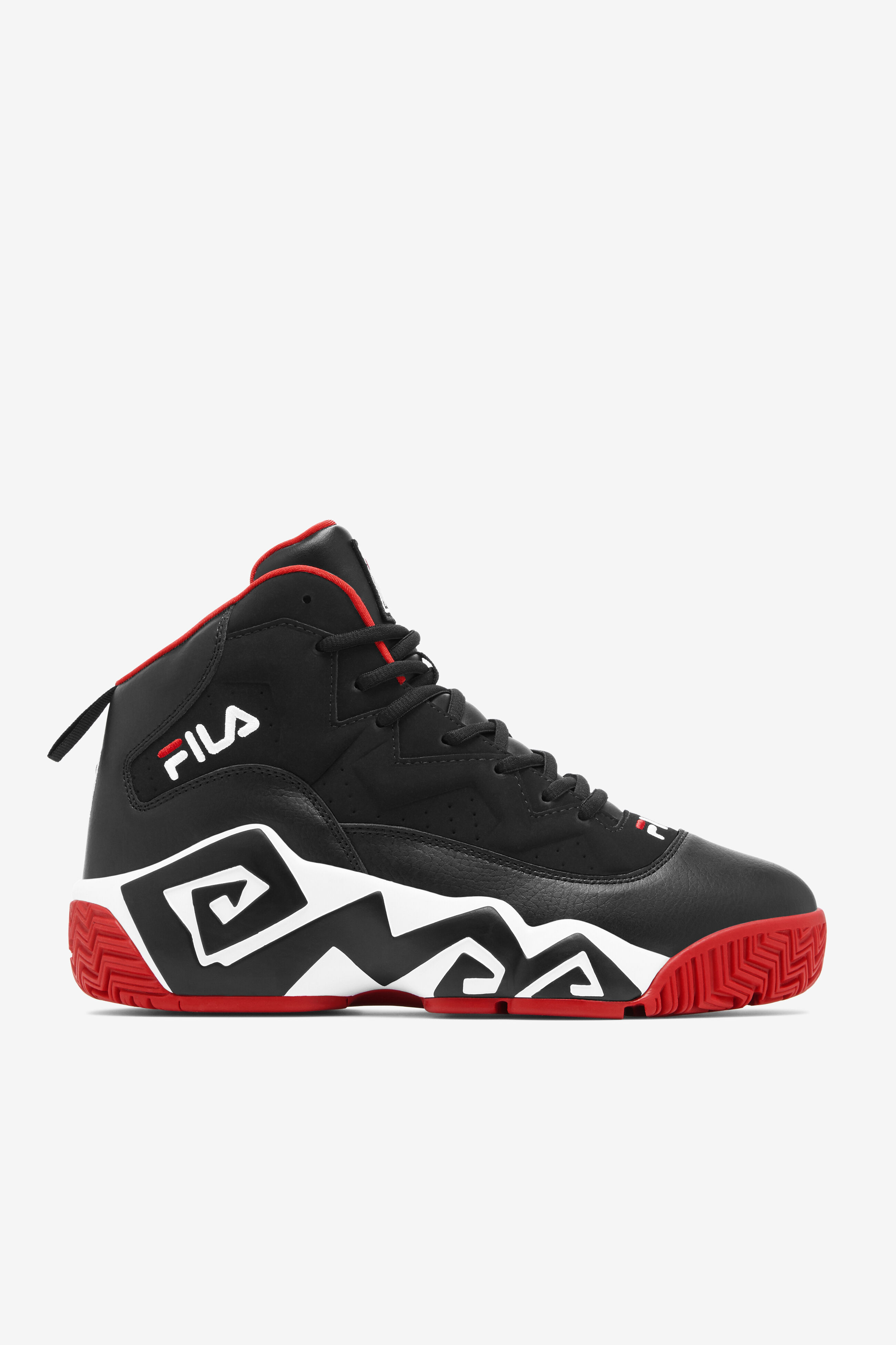Fila red best sale and black shoes