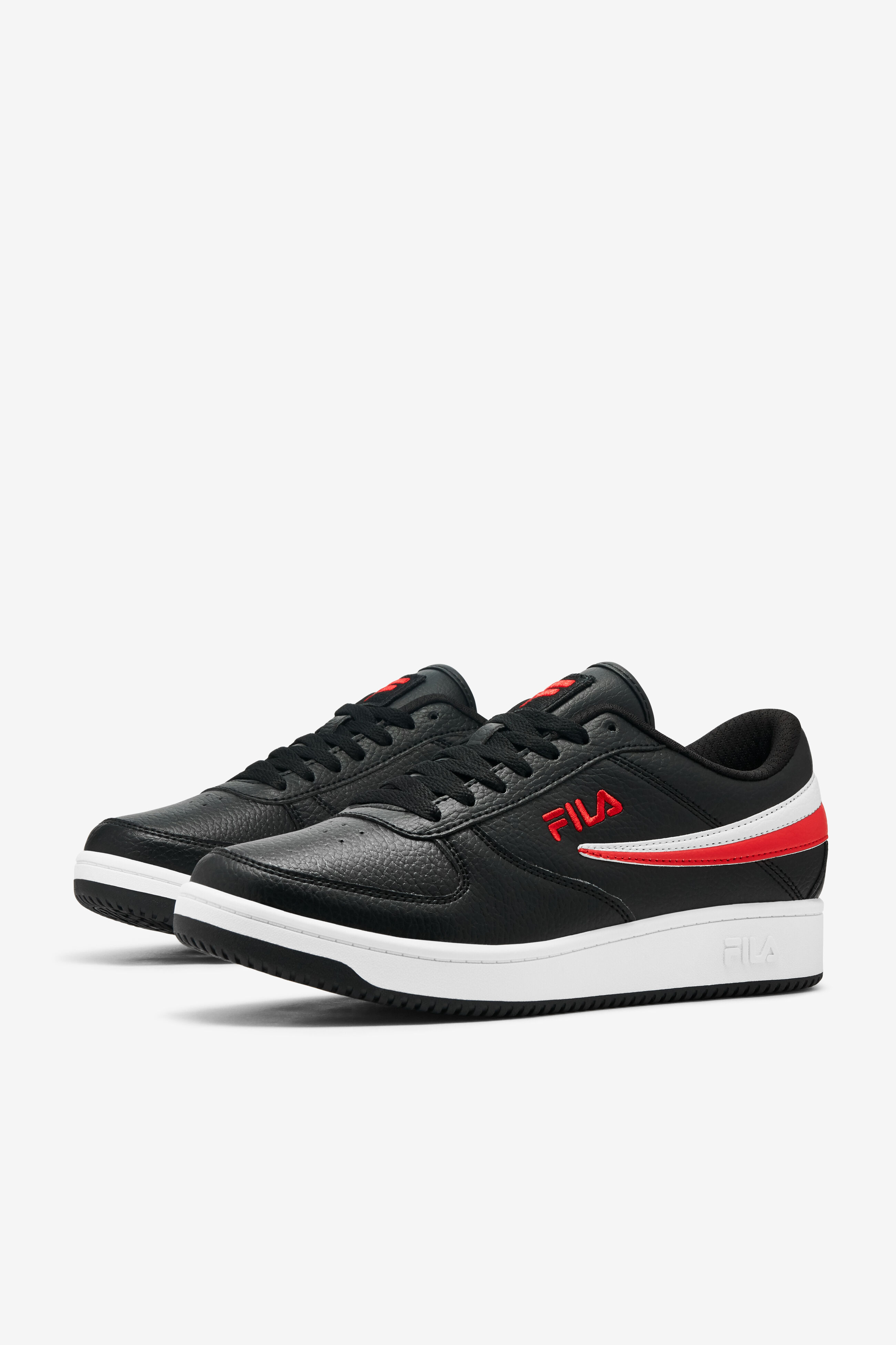 Fila black 2025 and red sneakers