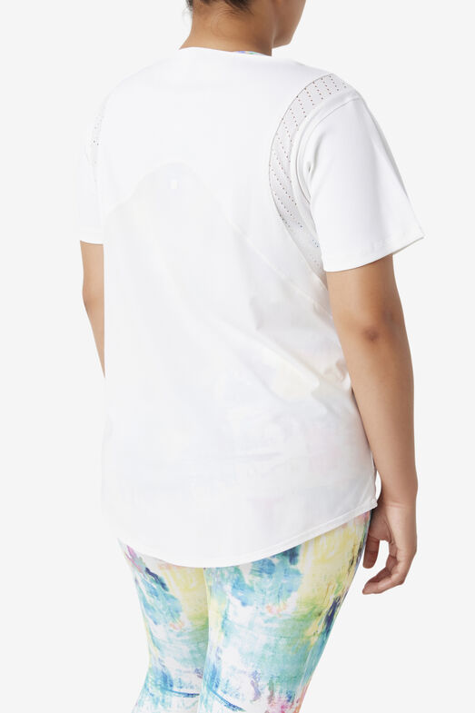 UPLIFT TEXTURE S/S TOP/WHTIE/2XLarge