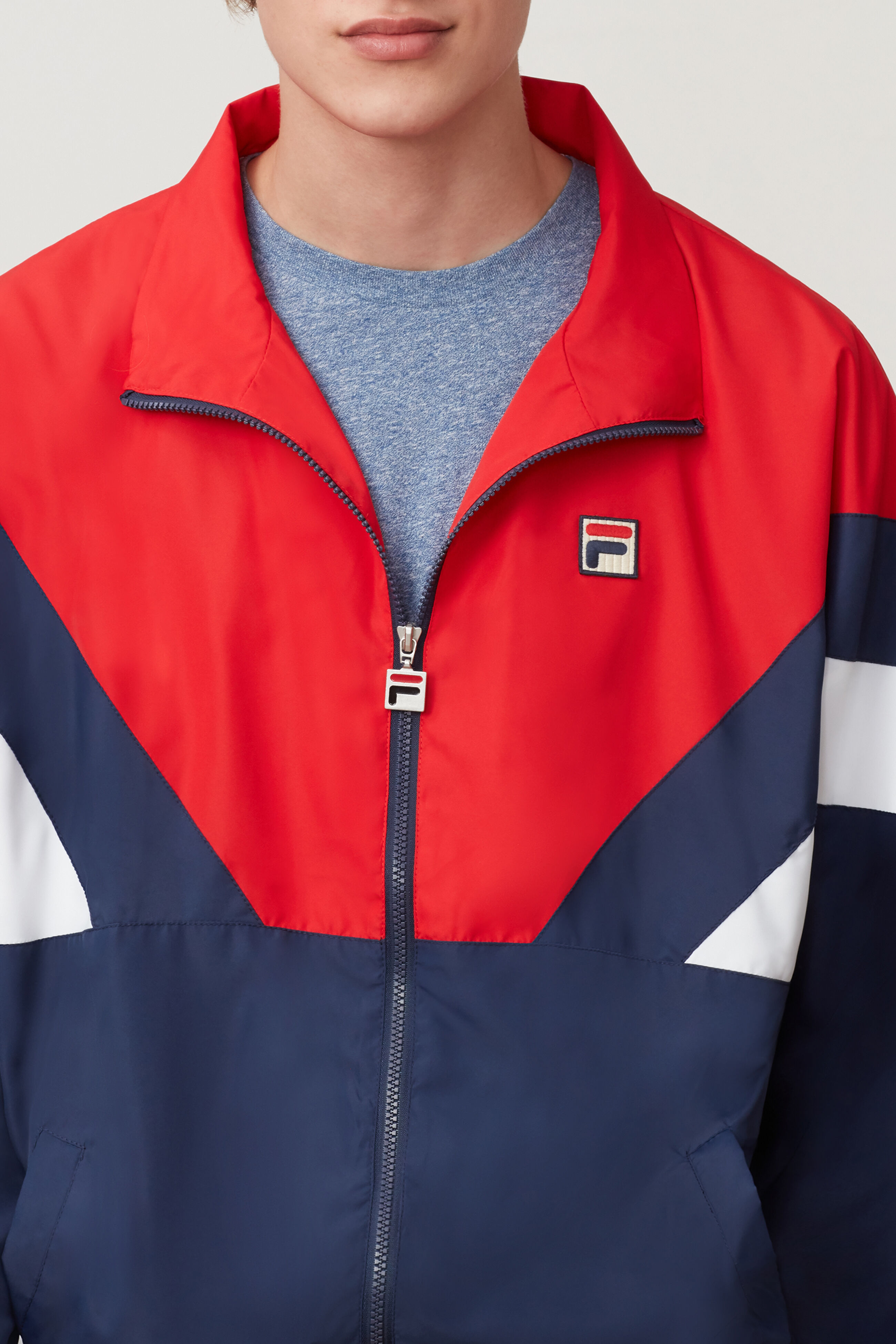 Red white and outlet blue fila jacket