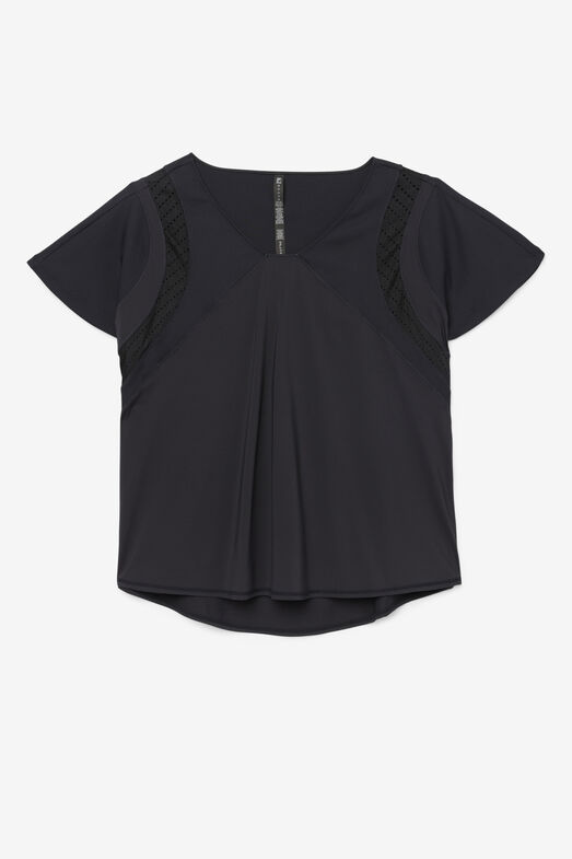 UPLIFT TEXTURE S/S TOP/BLACK/1XLarge