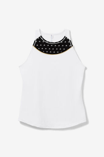 FULL COVERAGE TANK/WHT/BLKP/RATTN/Large