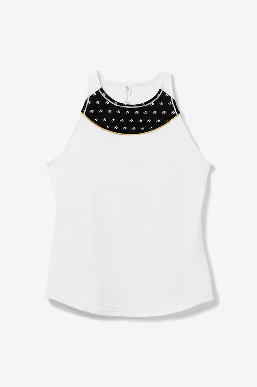 FULL COVERAGE TANK/WHT/BLKP/RATTN/Large