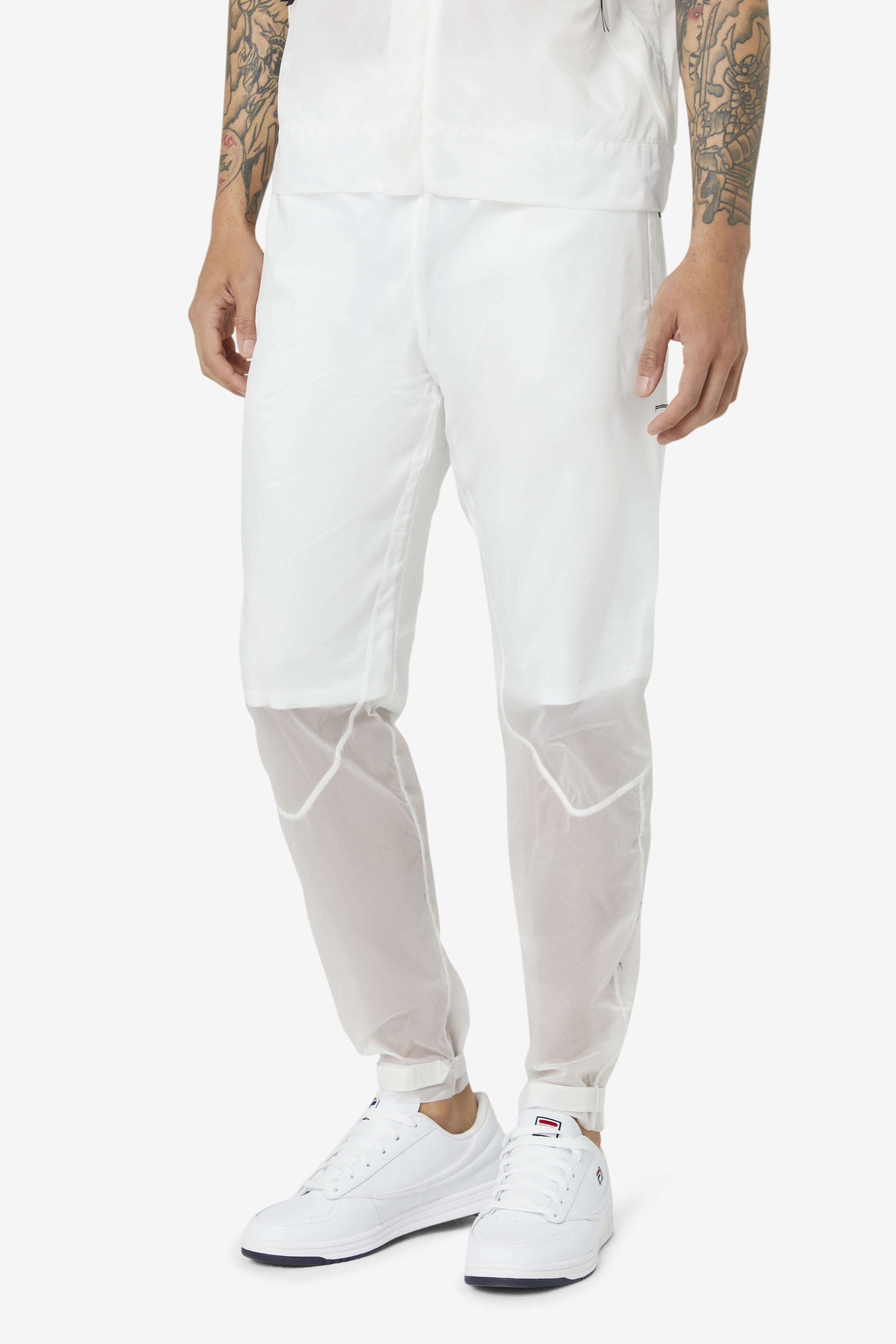 Mens white top windbreaker pants