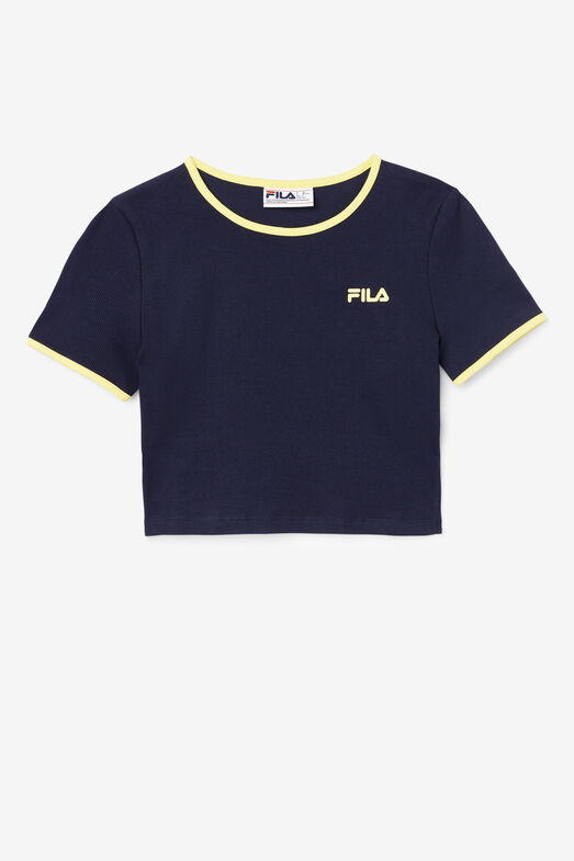 PERLA SHORT SLEEVE CROP TEE/PEAC/GFNCH/Large