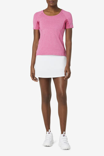 PICKLEBALL SOLID SHORT SLEEVE TOP/PINKGLOHTHR/Large