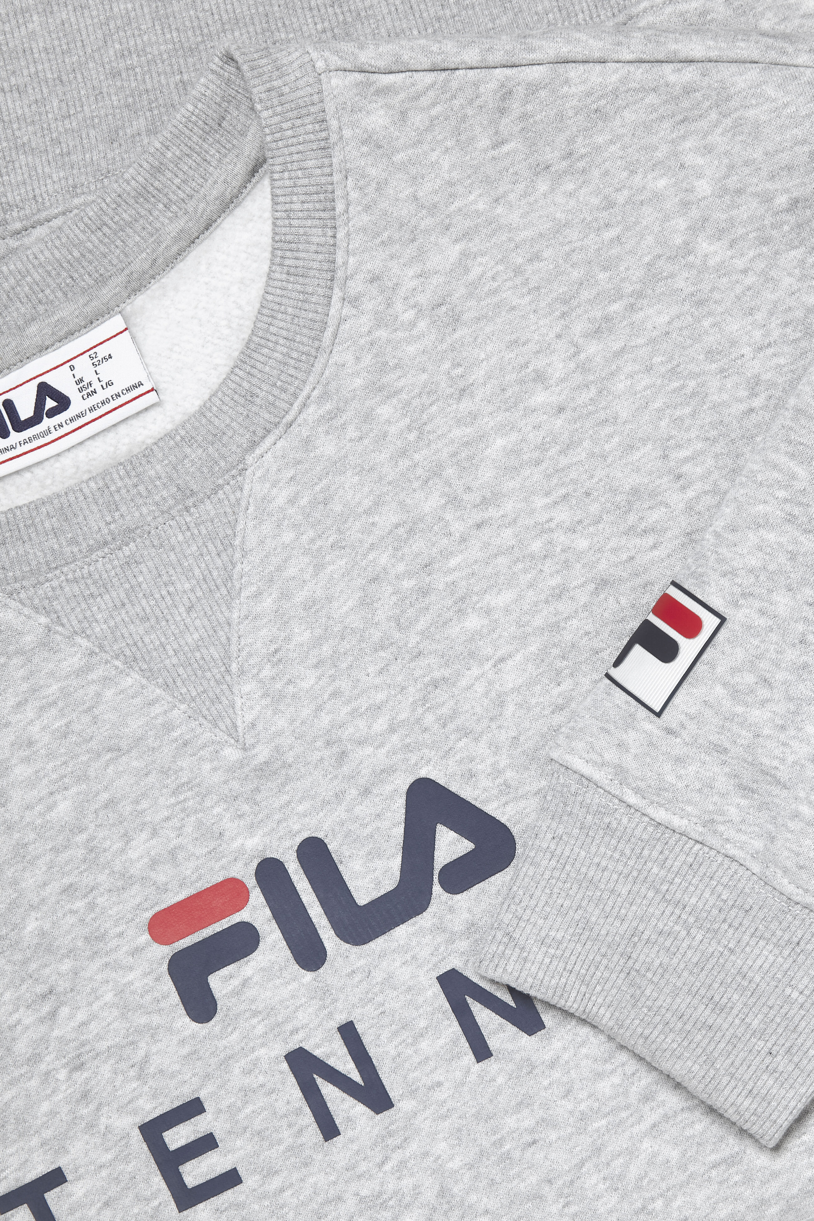 Fila Unisex Tennis Crewneck Sweatshirt 073 Grey Heather Size XXL