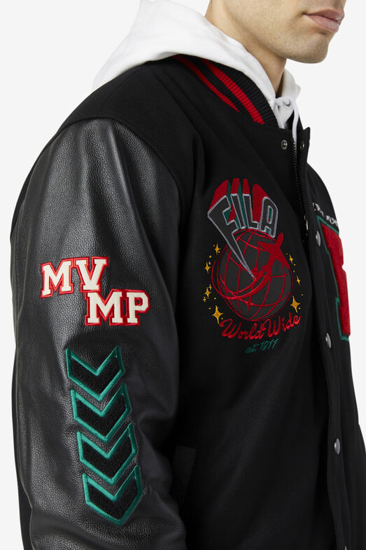RADDIX VARSITY JACKET/*BLK/CRED/JBN/XXL