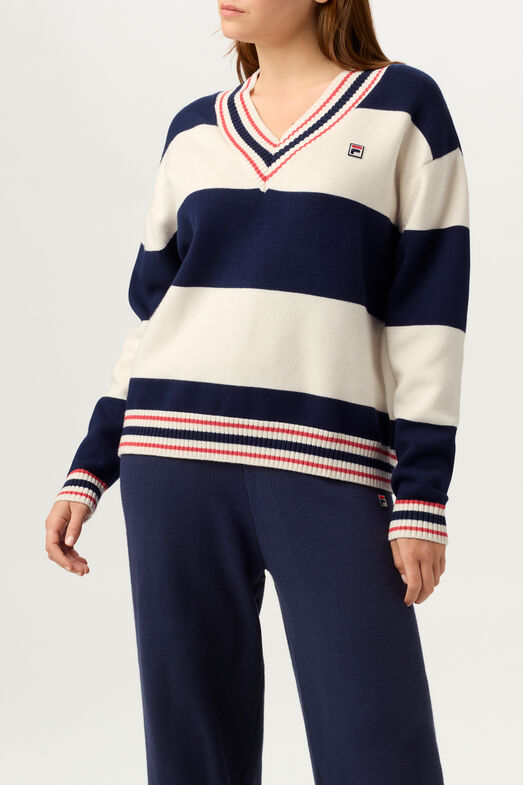 VARSITY V- NECK SWEATER