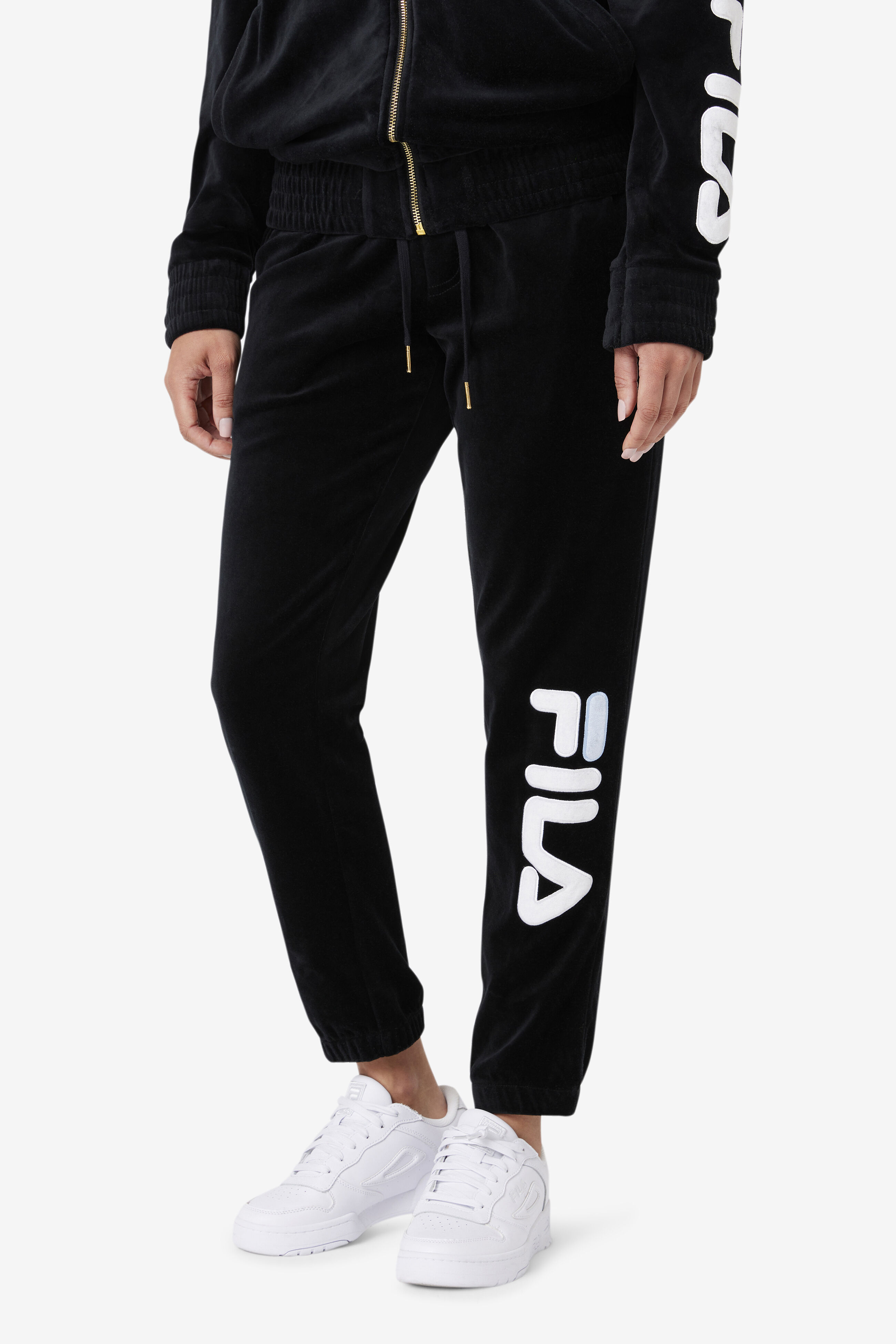 Fila Men s Mansur Velour Pant 001 Black White SKYW Medium