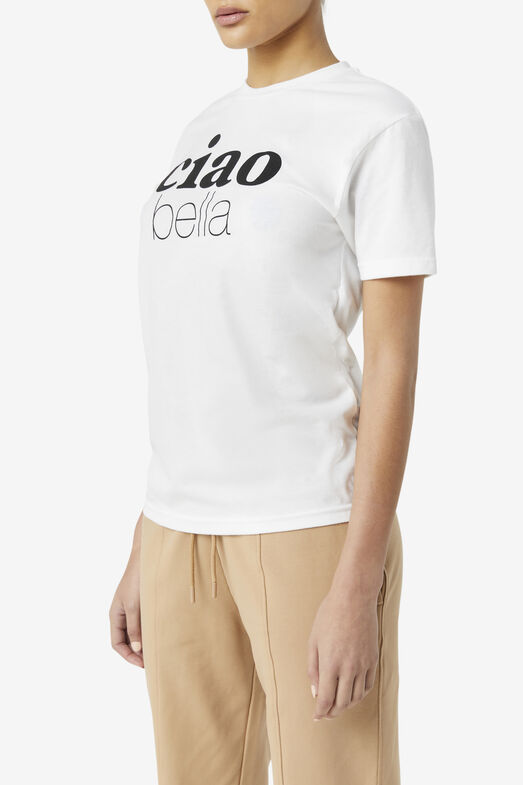 W CIAO BELLA TEE/WHITE/Extra large
