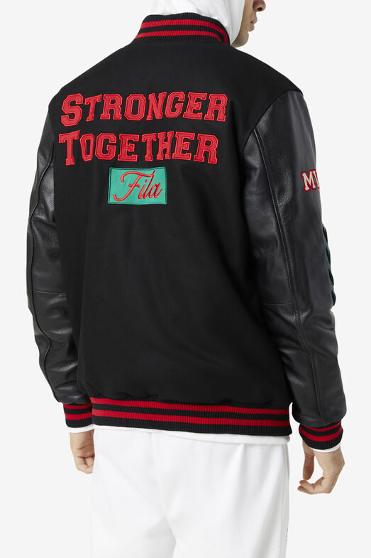 RADDIX VARSITY JACKET/*BLK/CRED/JBN/XXL