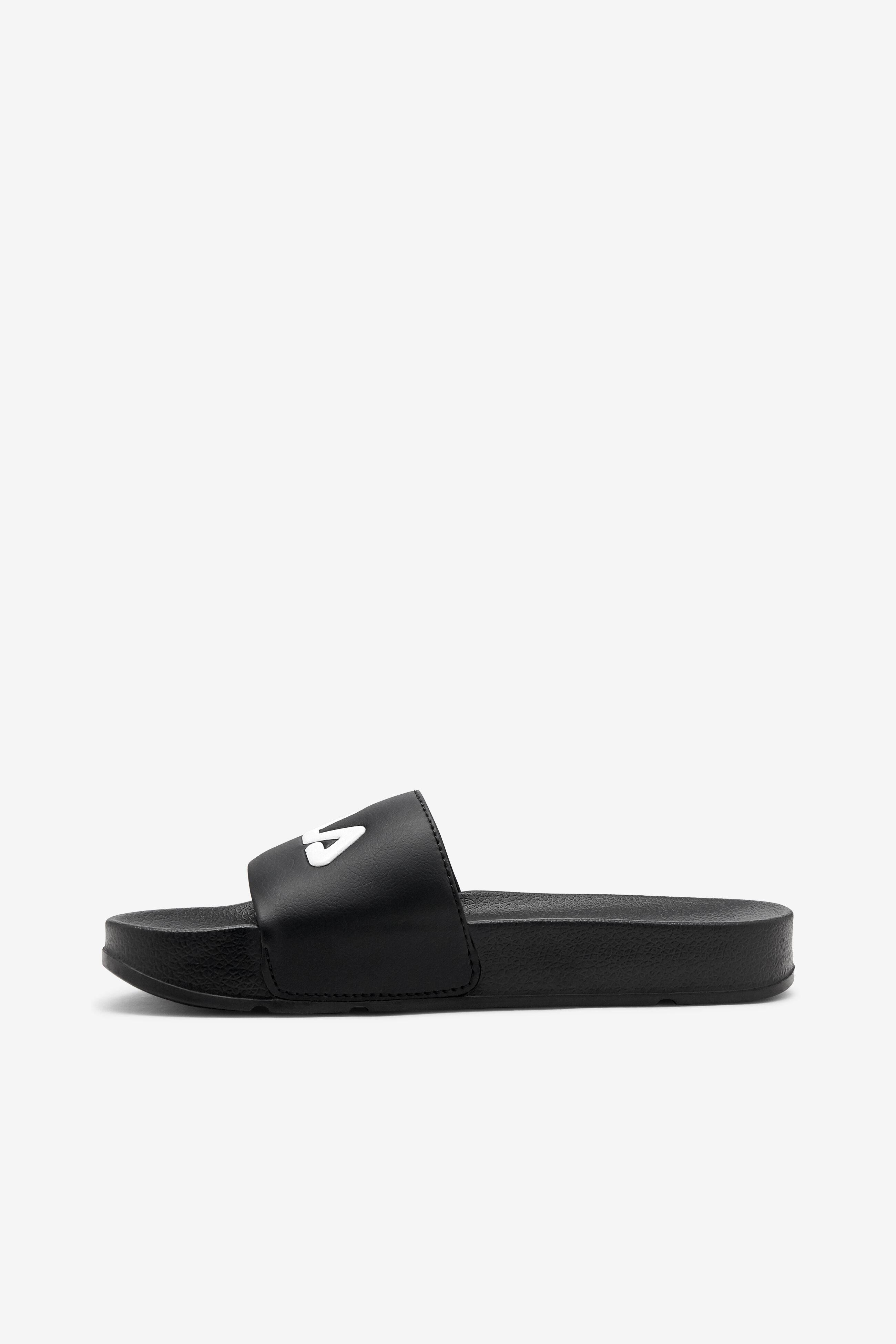 Black new arrivals fila slides