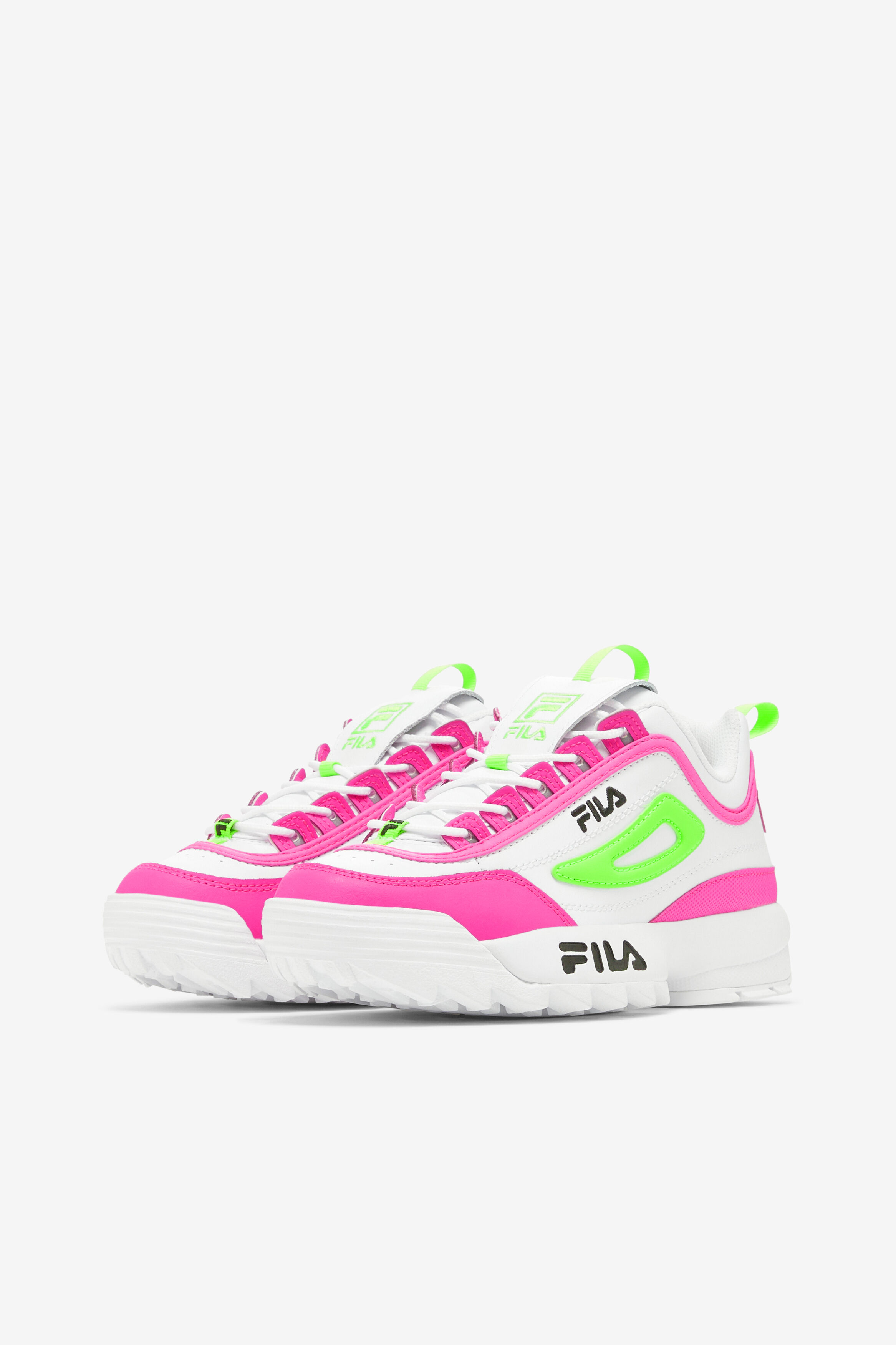 Pink and green fila shoes store
