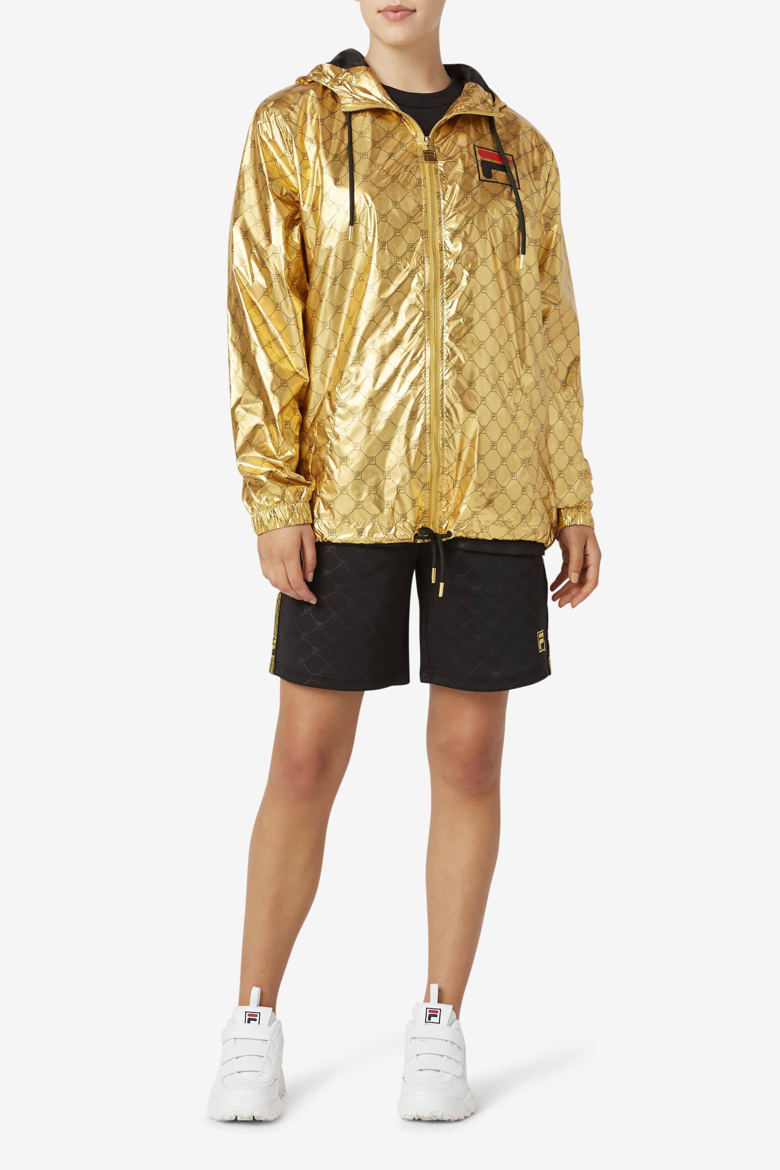 Metallic gold shop fila jacket