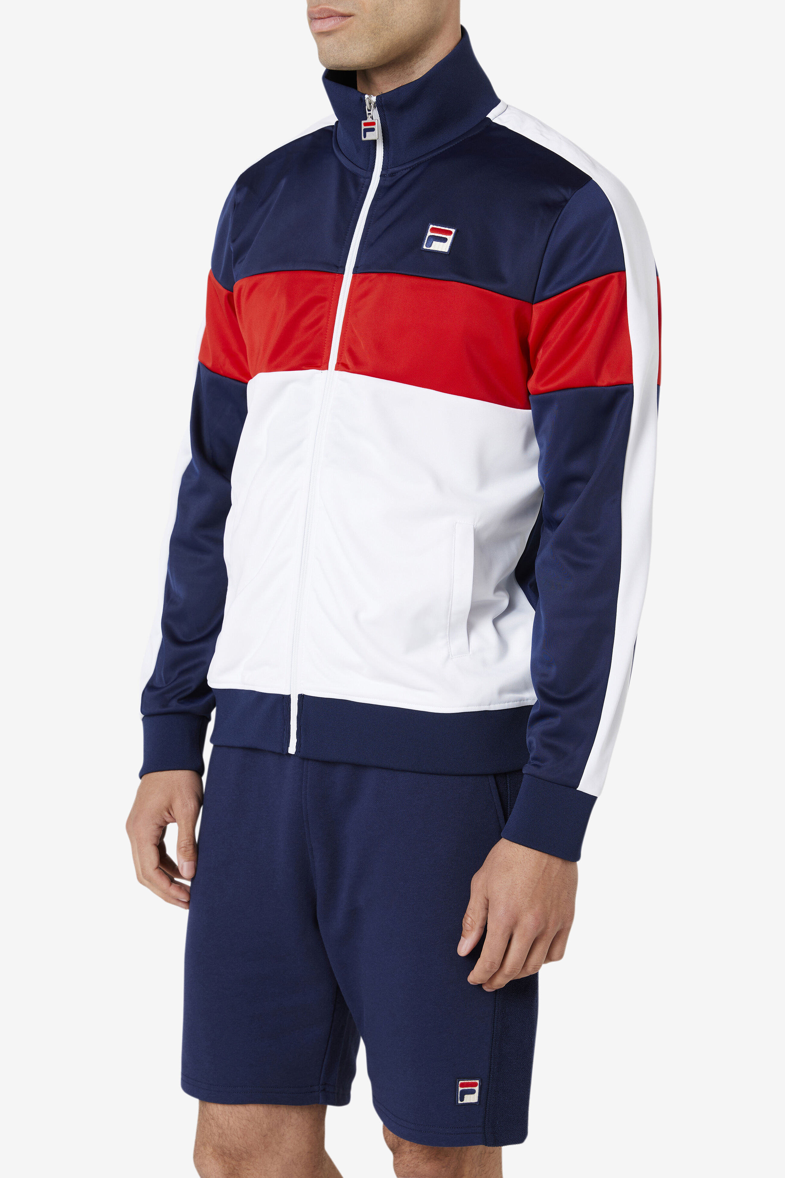 Fila jacket sales red blue white