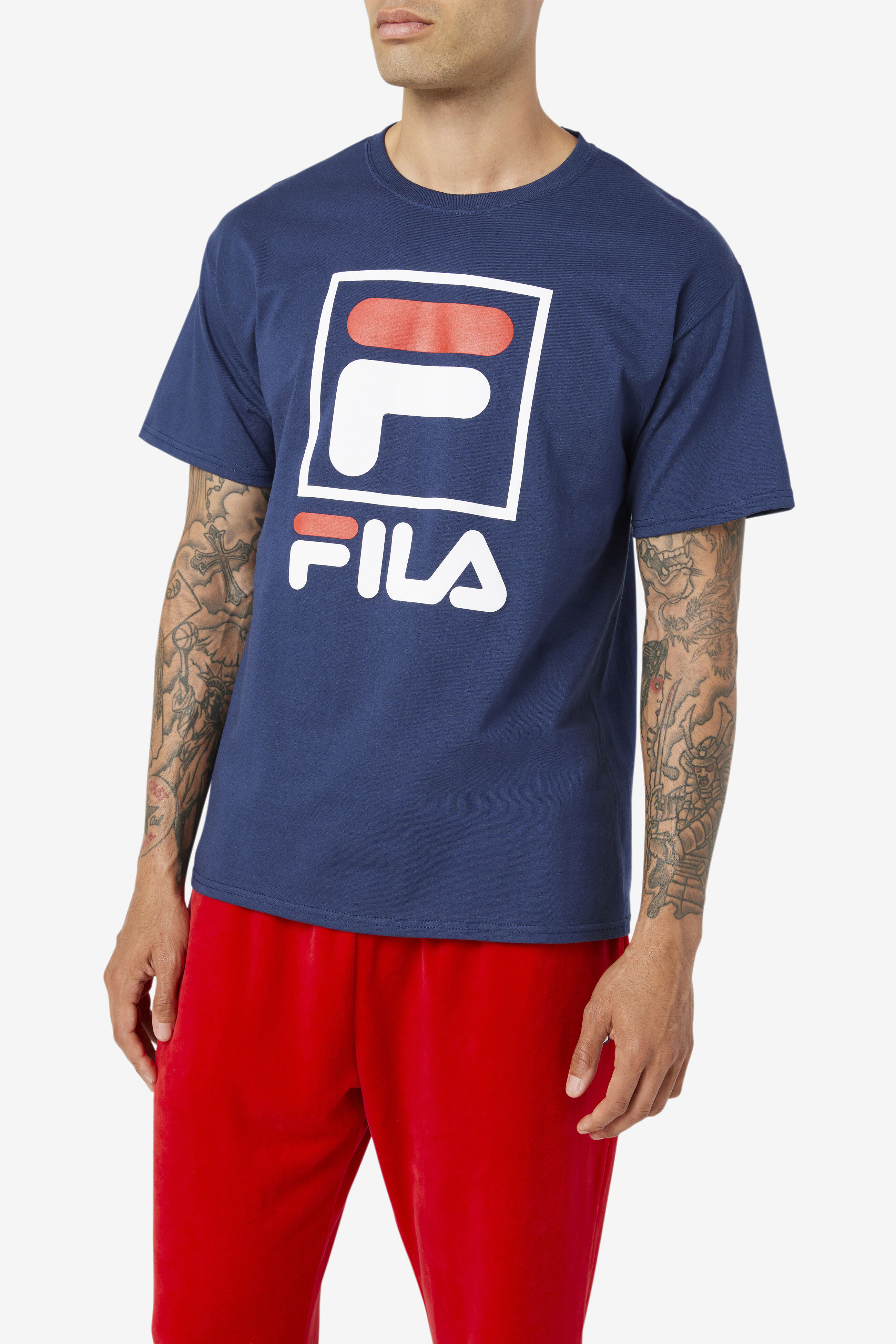 Stacked Short Sleeve Men s Logo Tee Fila