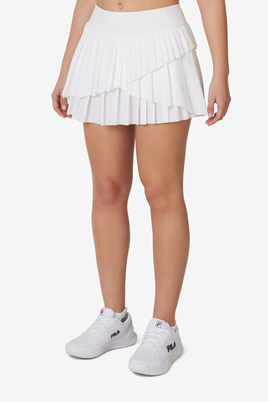 ASYMMETRICAL PLEATED SKORT