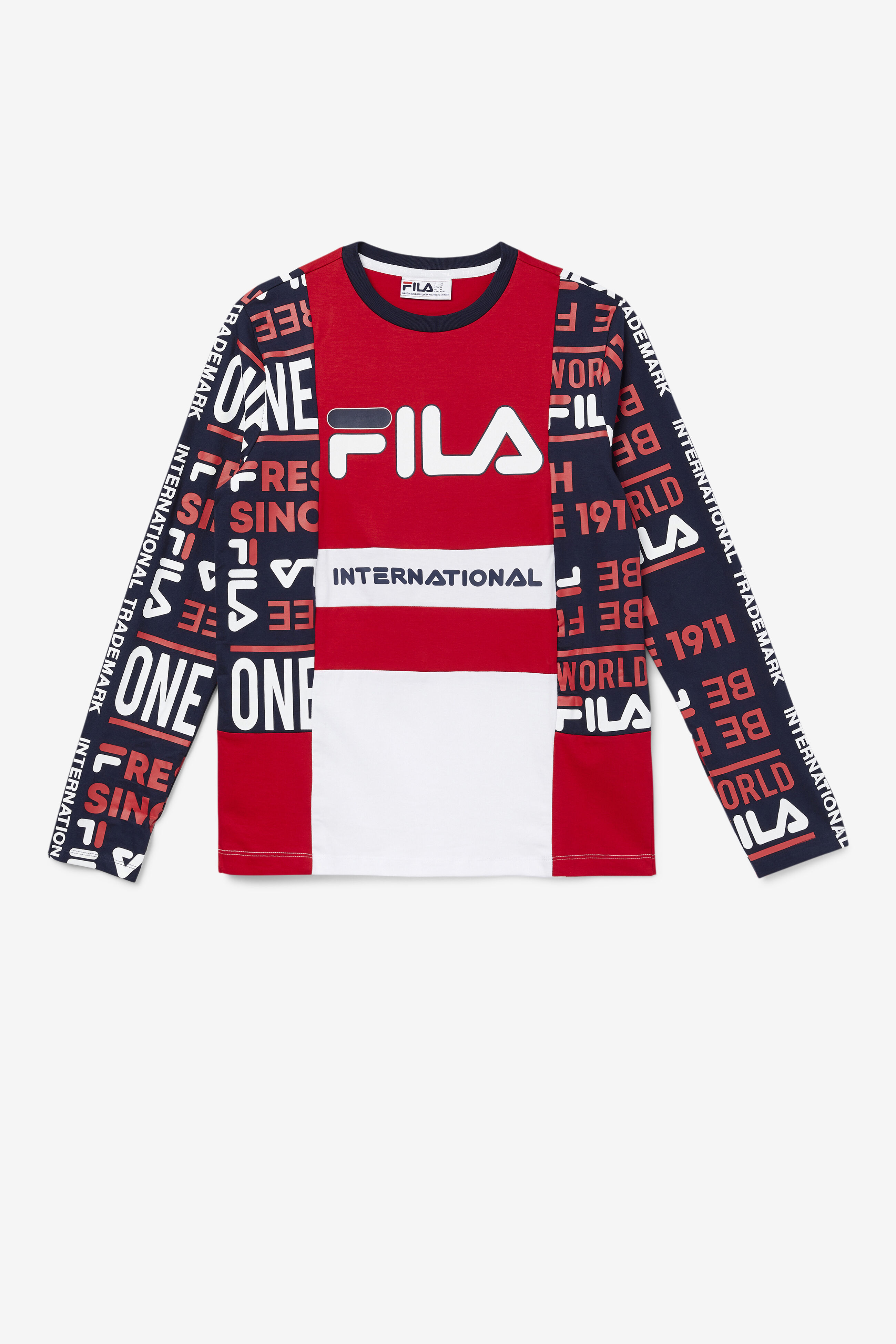 Red fila long sleeve shirt sales
