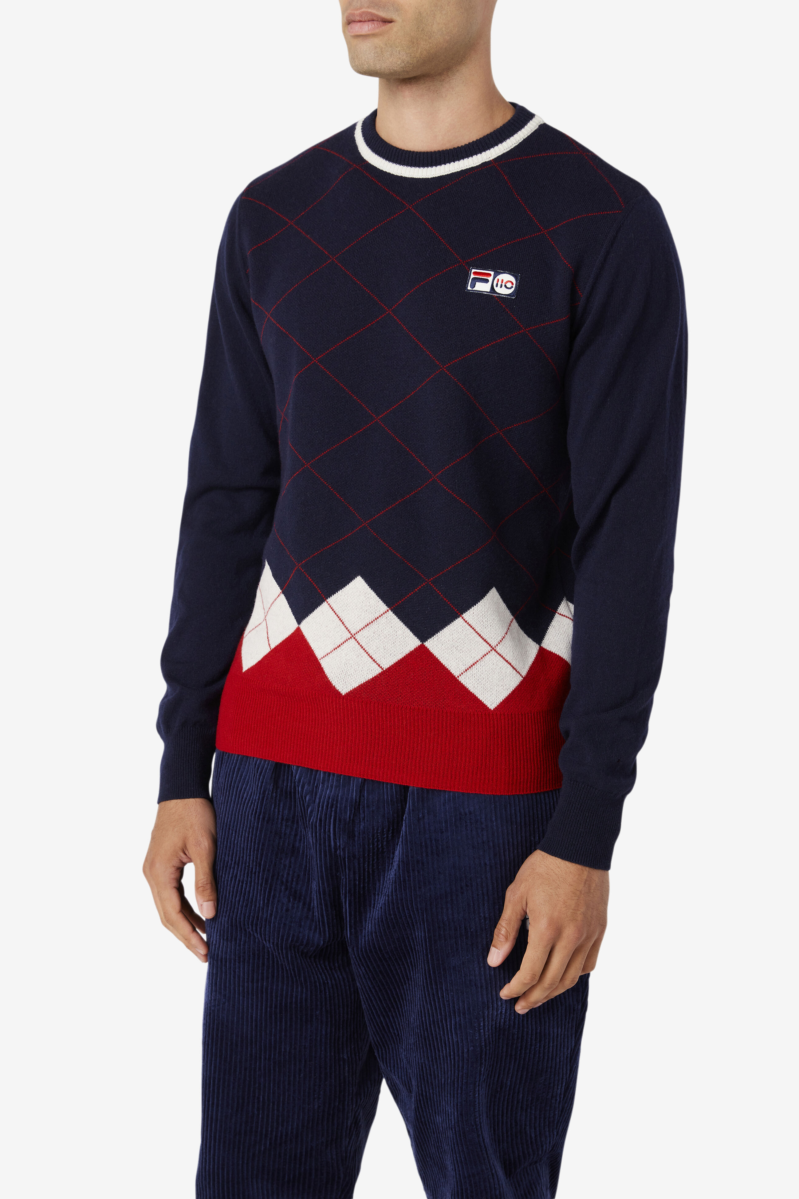 Men s Argyle Sweater 110th Anniversary Collection FILA