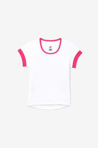SHORT SLEEVE TOP/WHT/BPNK/L