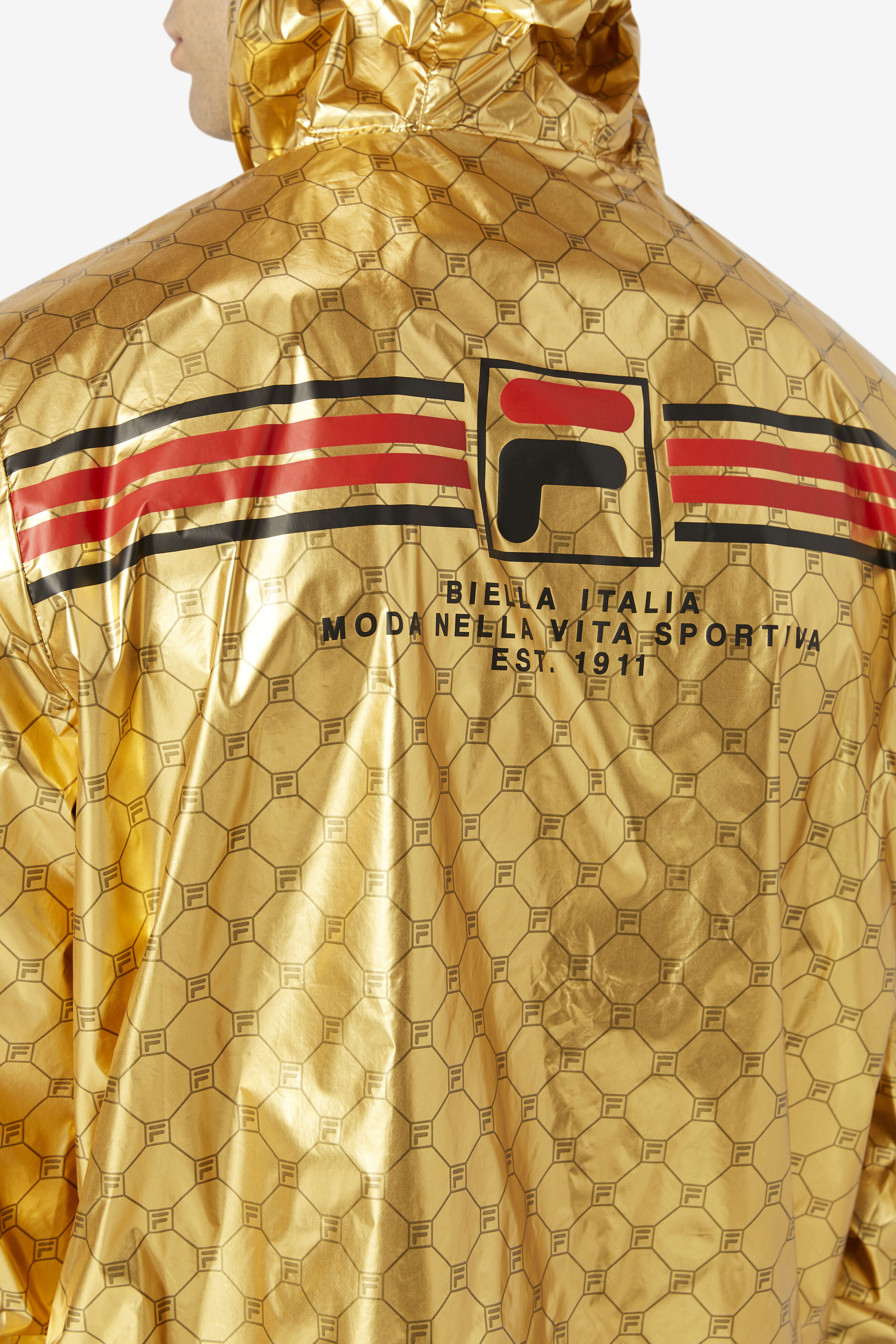 Metallic gold sale fila jacket