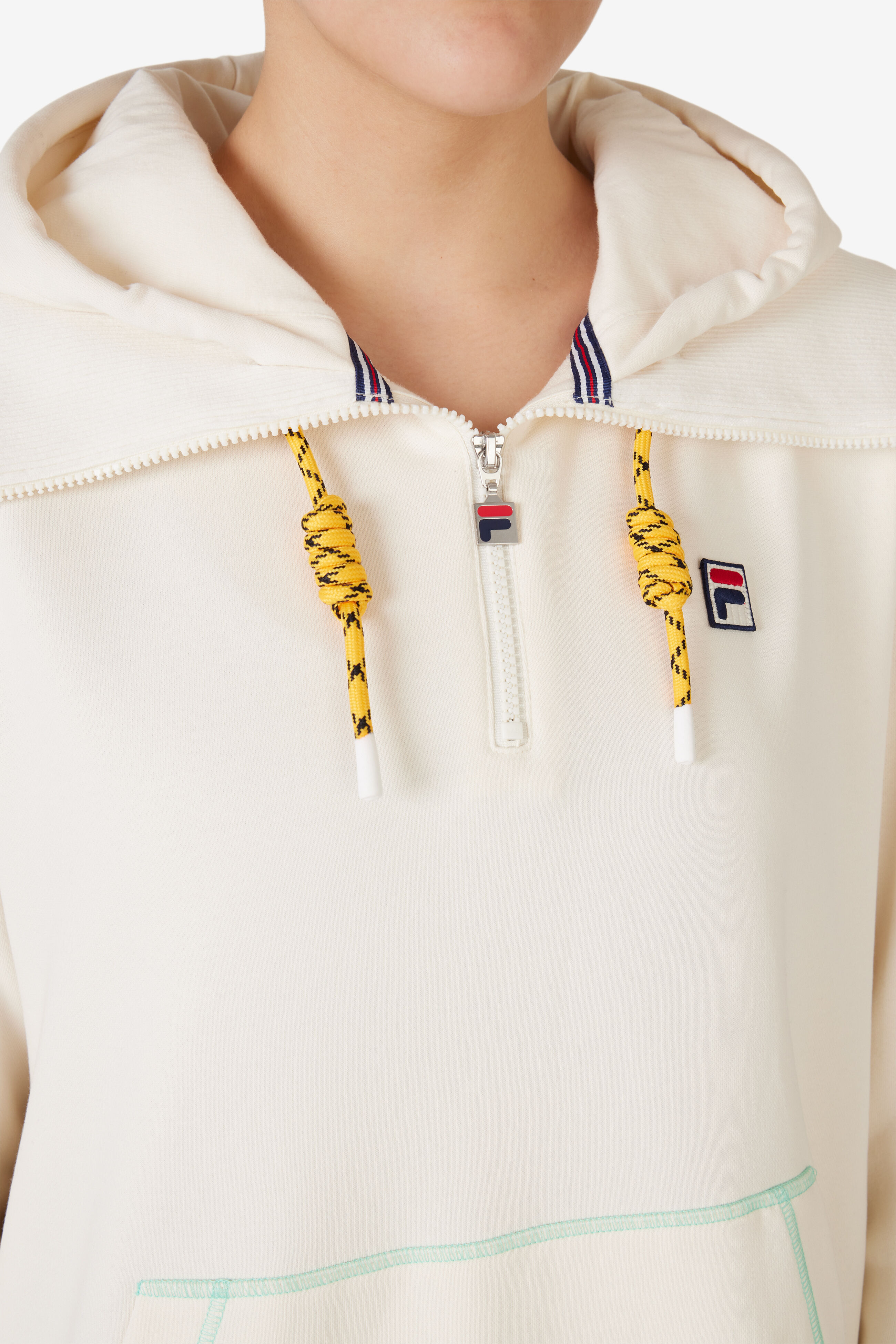 Fila Baita Half Zip Hoodie 100 White Size XL