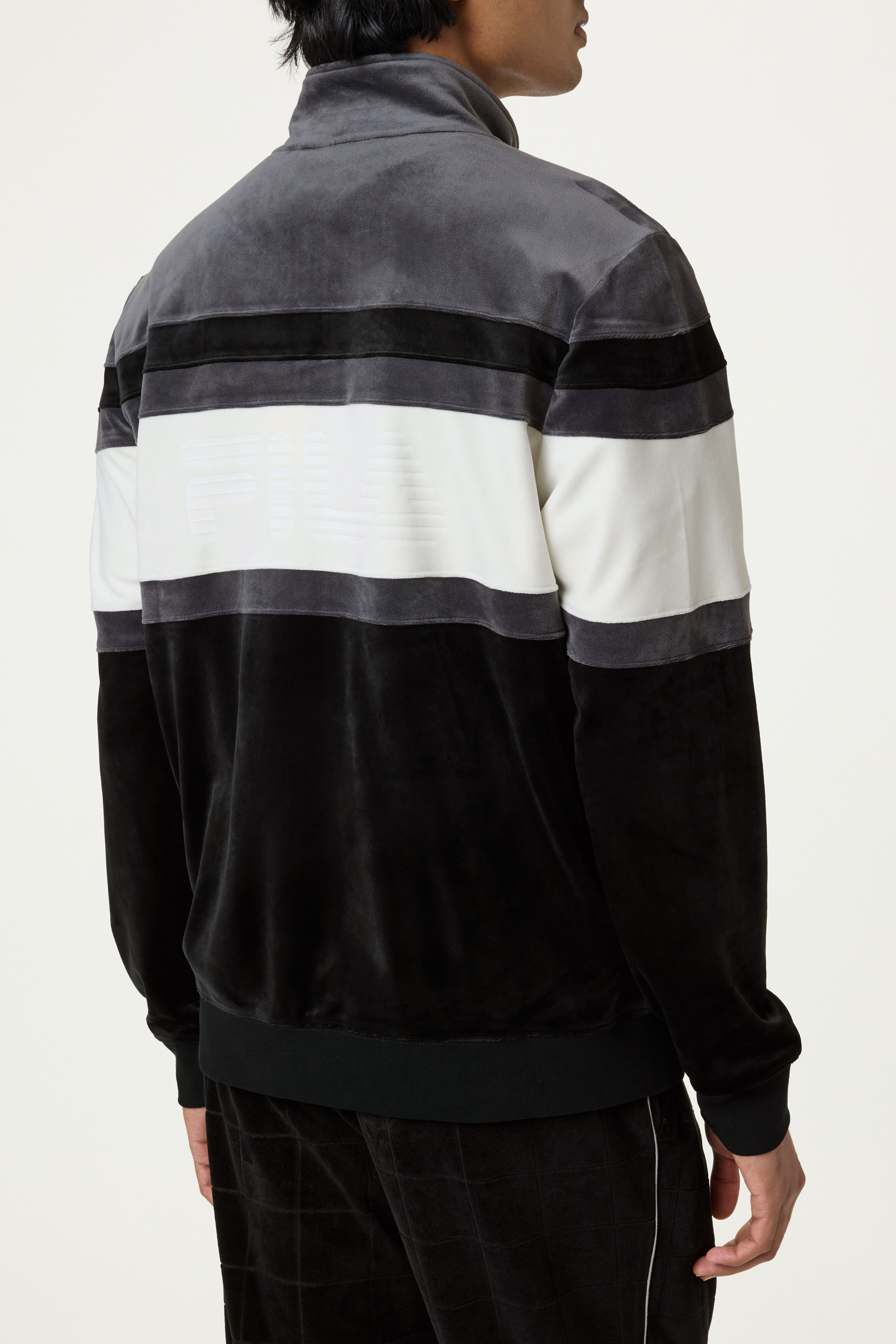Smart Retro Velour Blocked Track Jacket