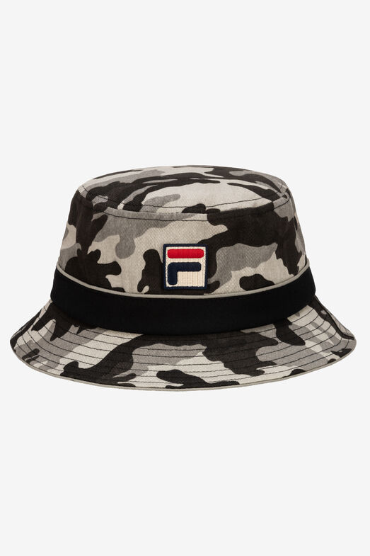 CAMO BUCKET HAT WITH F BOX