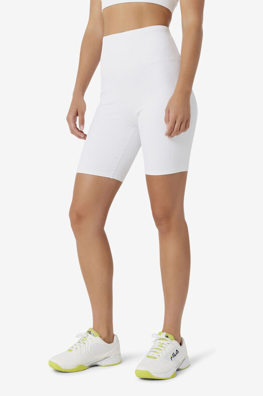 CAM HIGH RISE 8 IN BIKE SHORT/WHITE/Extra Small