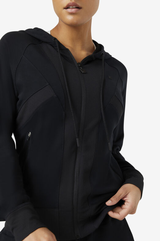 FI-LUX TEXTURE FULL ZIP HOODIE/BLACK/Medium