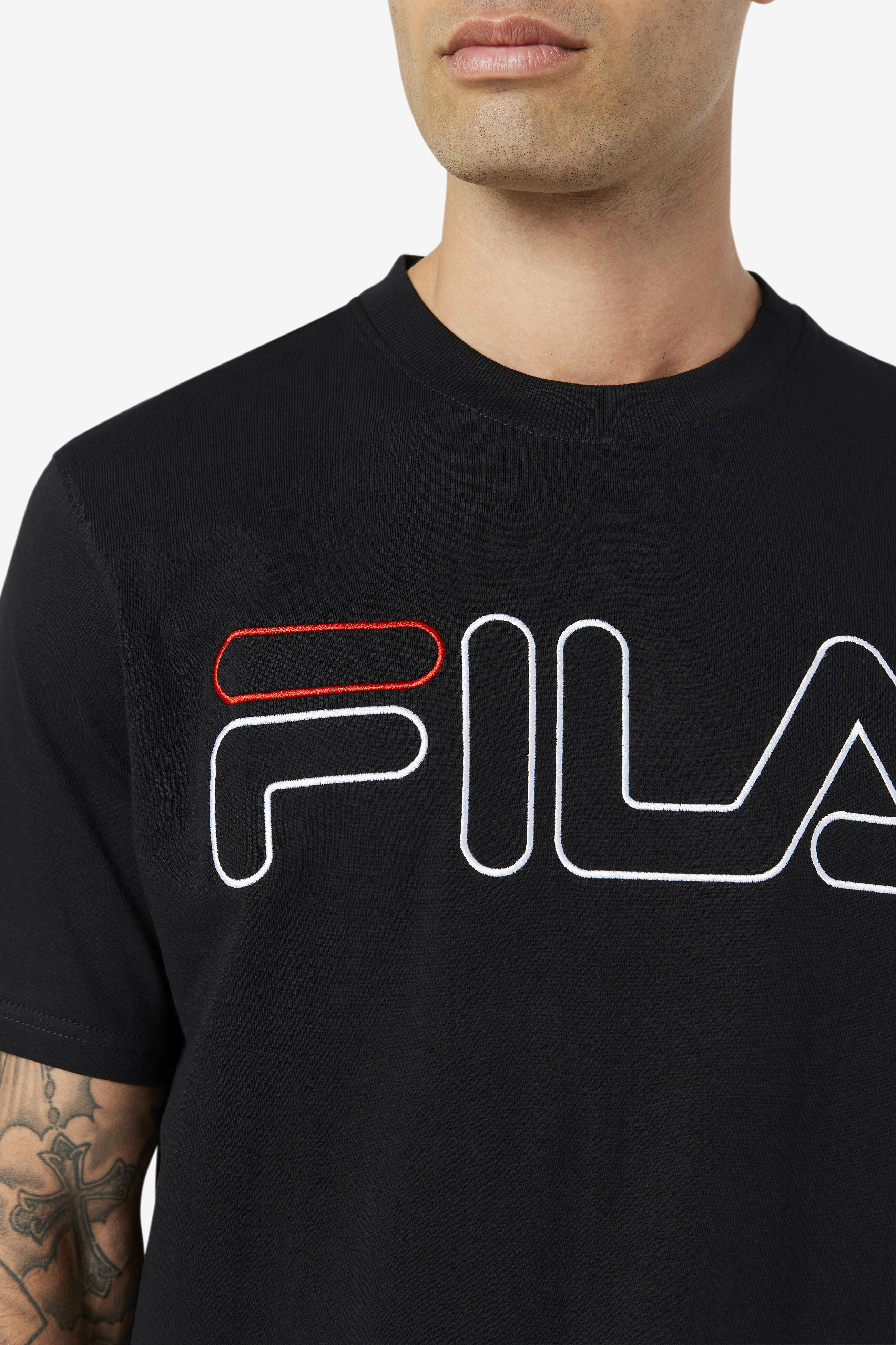 Mens black outlet fila t shirt