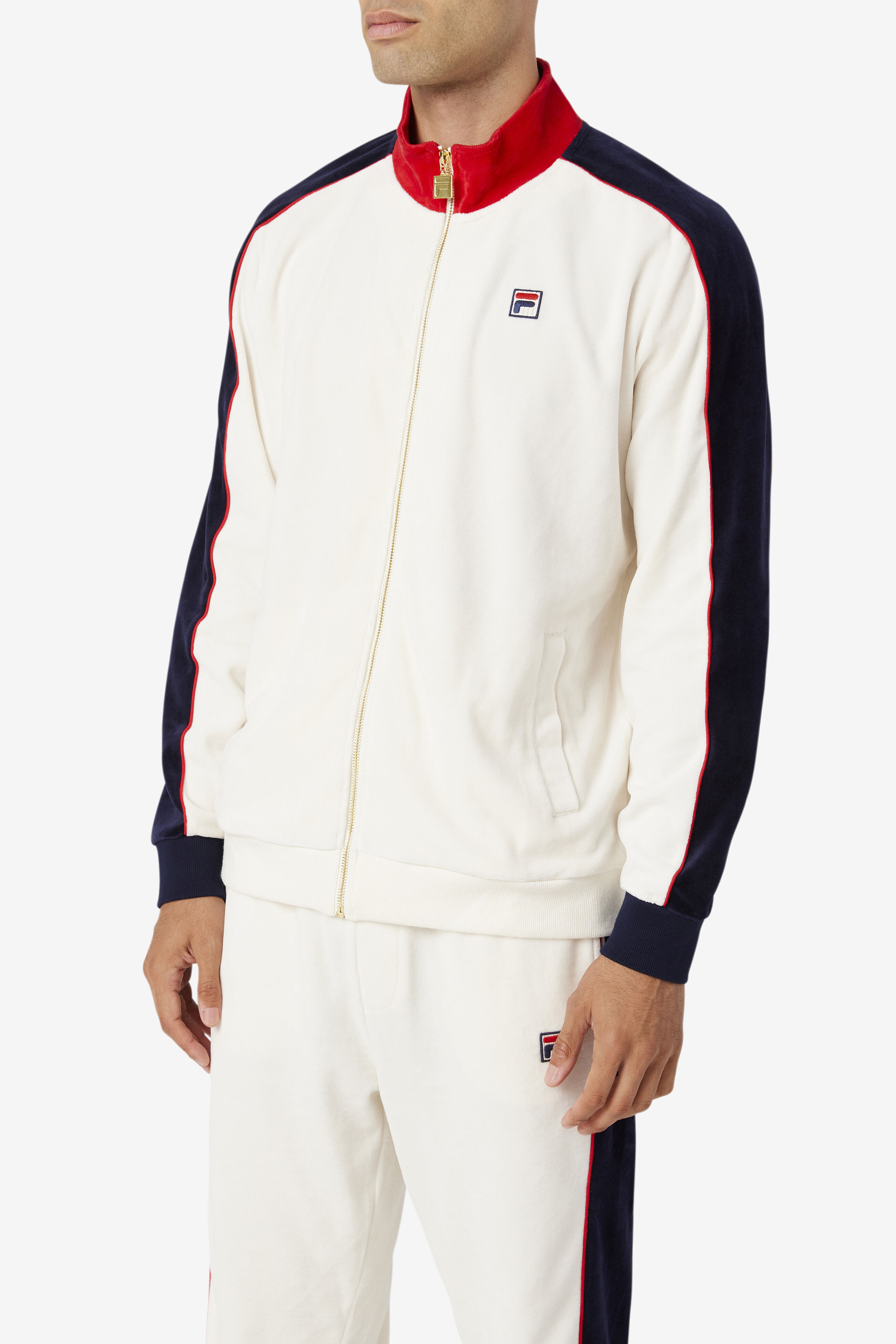 Fila Mens Velour Tracksuit Sweatsuit Set Navy White Velvet Size M L XL 2XL  NWT