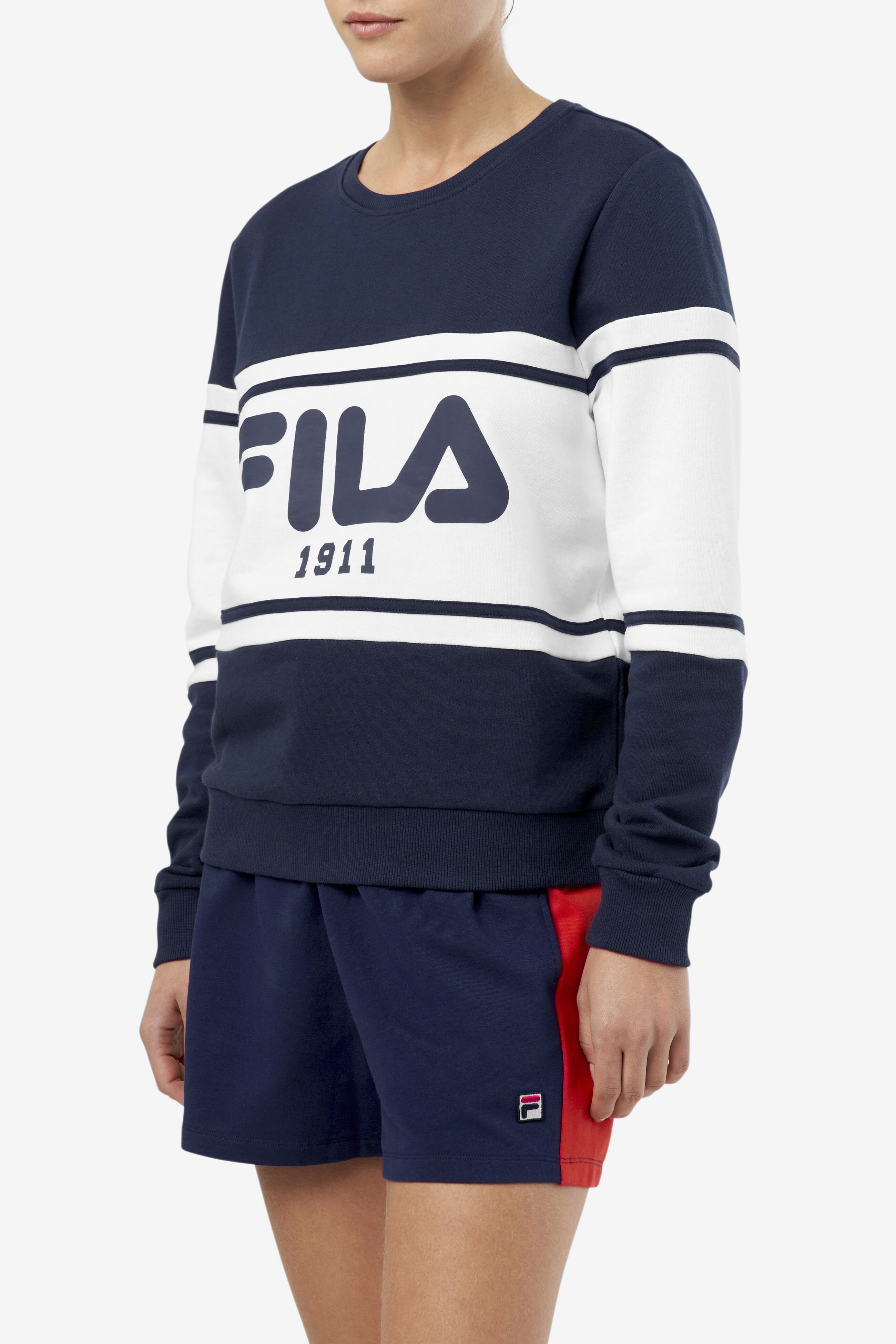 Fila panel logo best sale crew sweatshirt