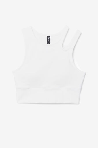 UPLIFT SLICE CROP BRA TOP/WHITE/Large