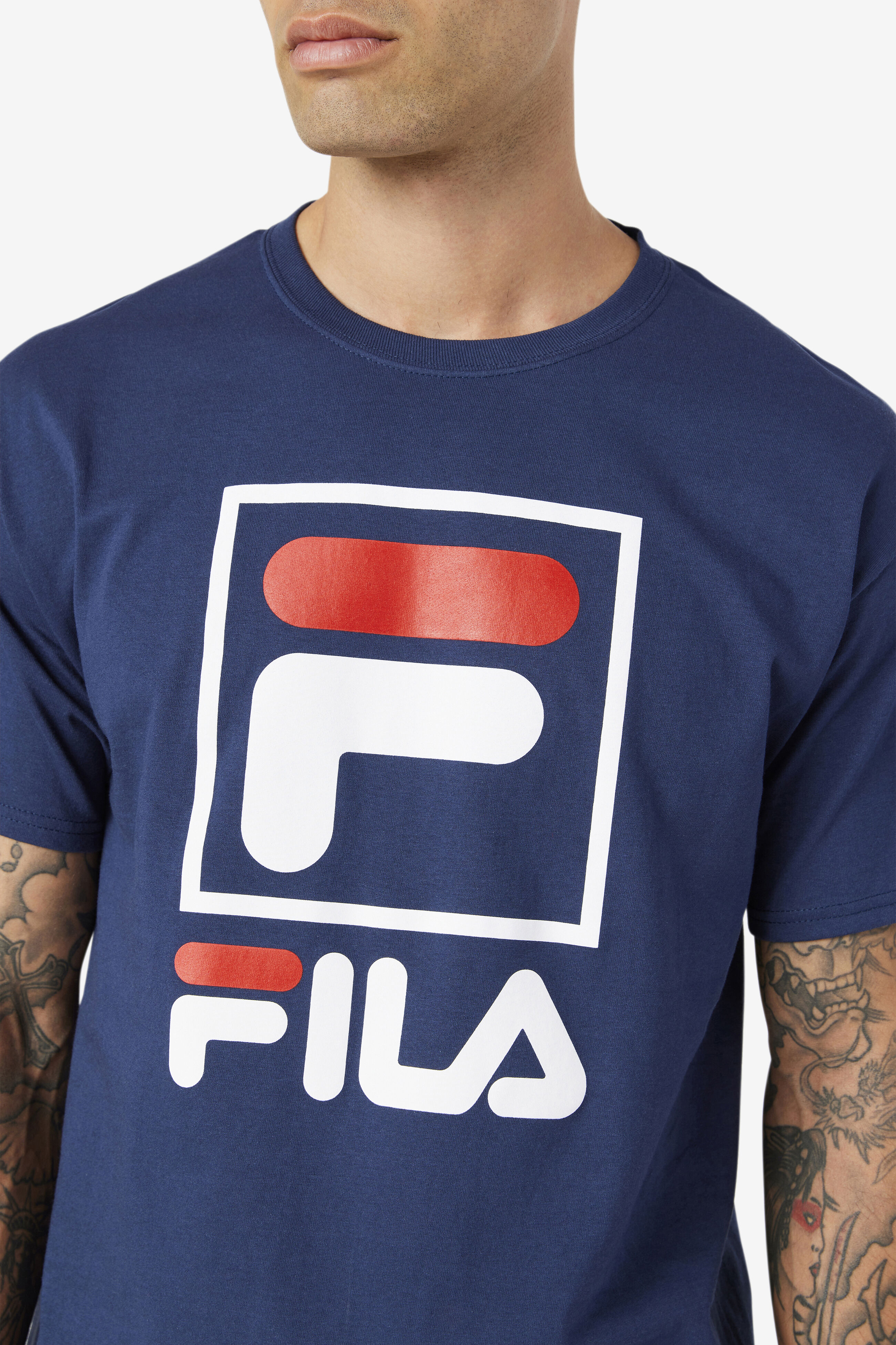 Stacked Short Sleeve Men s Logo Tee Fila