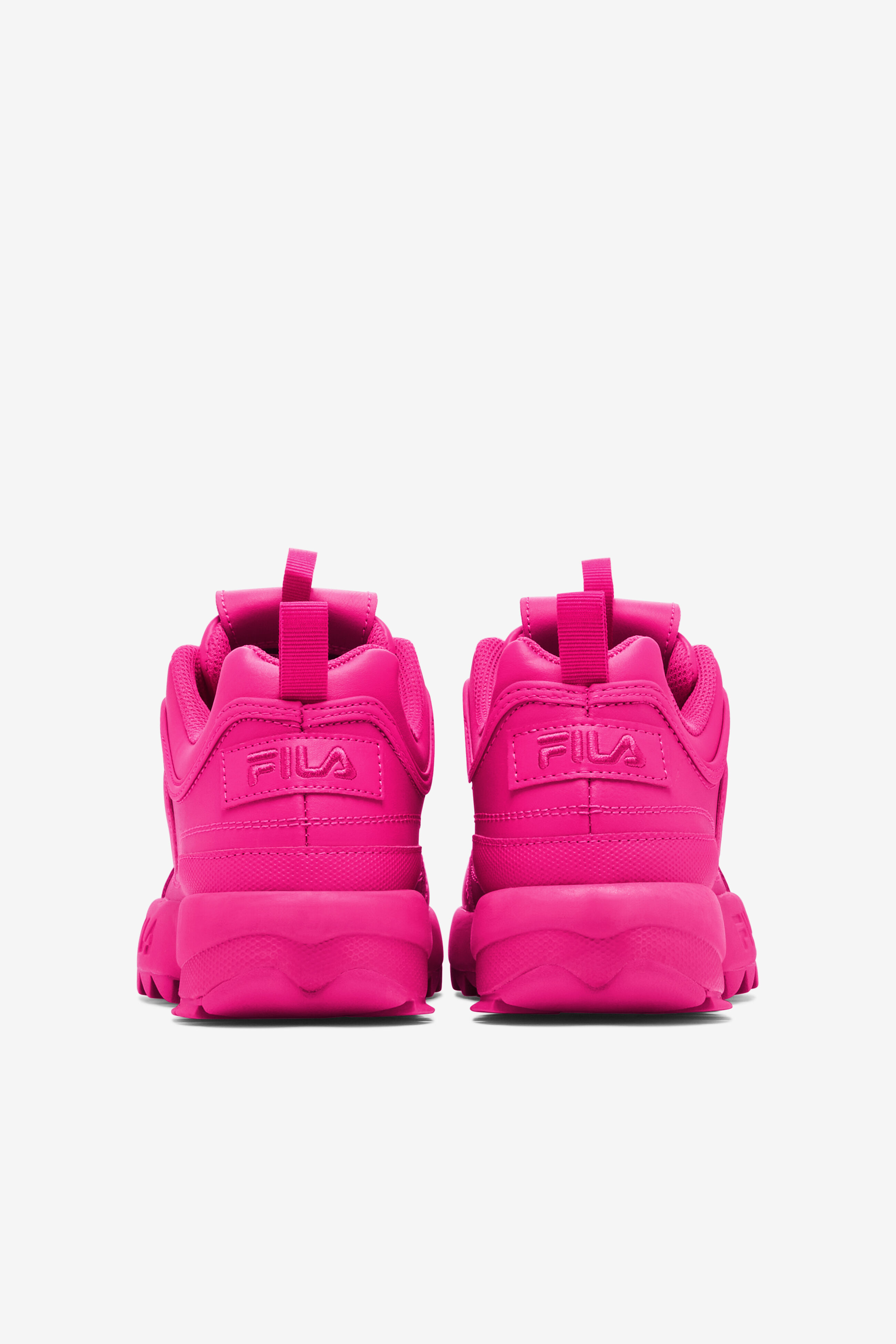 Fila white & pink disruptor ii premium fade trainers on sale