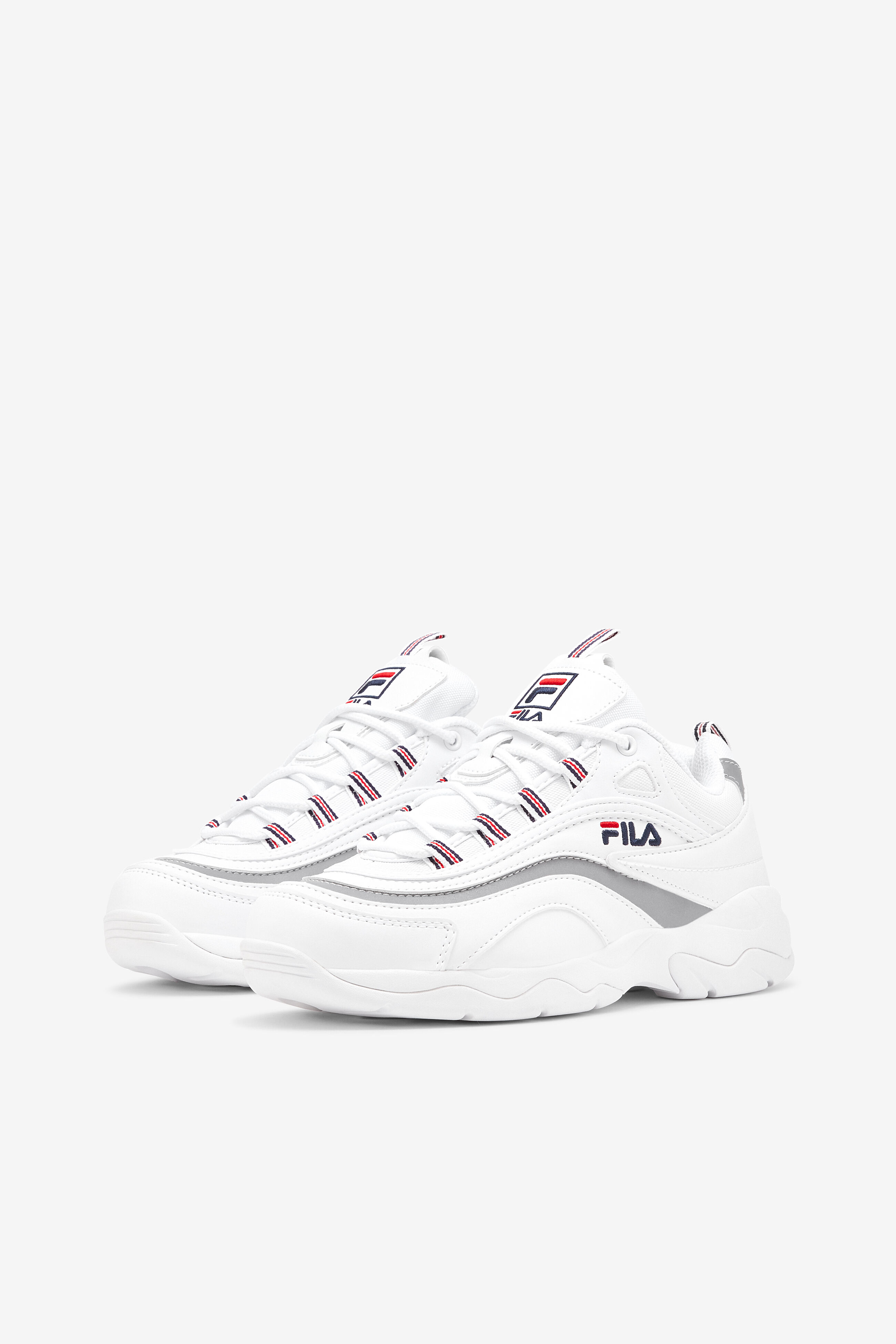 Fila ray white silver top