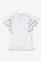 SHORT SLEEVE TOP/WHT/BLK/RATTN/Large