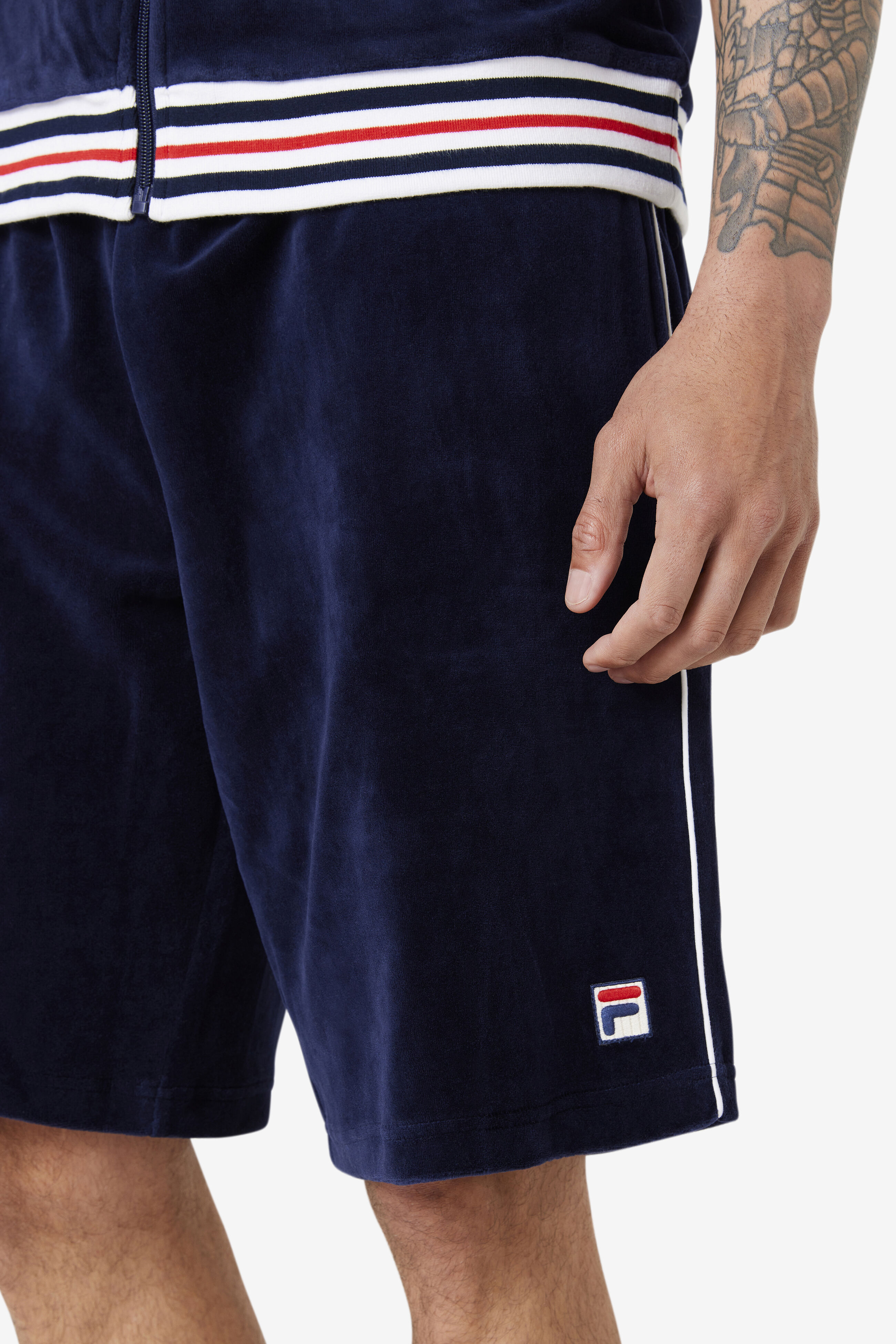 Fila velour on sale short set