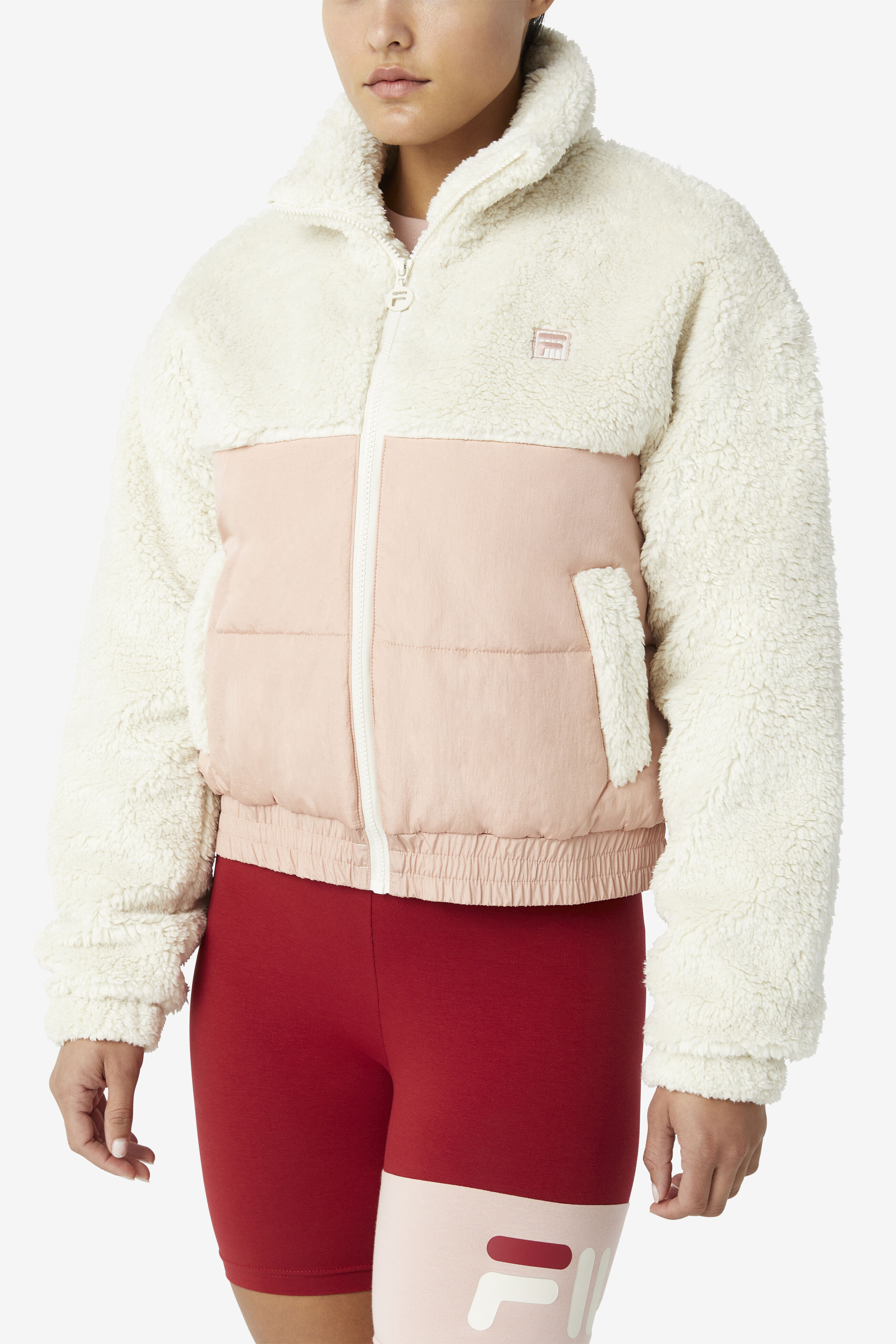 Cropped online fila jacket