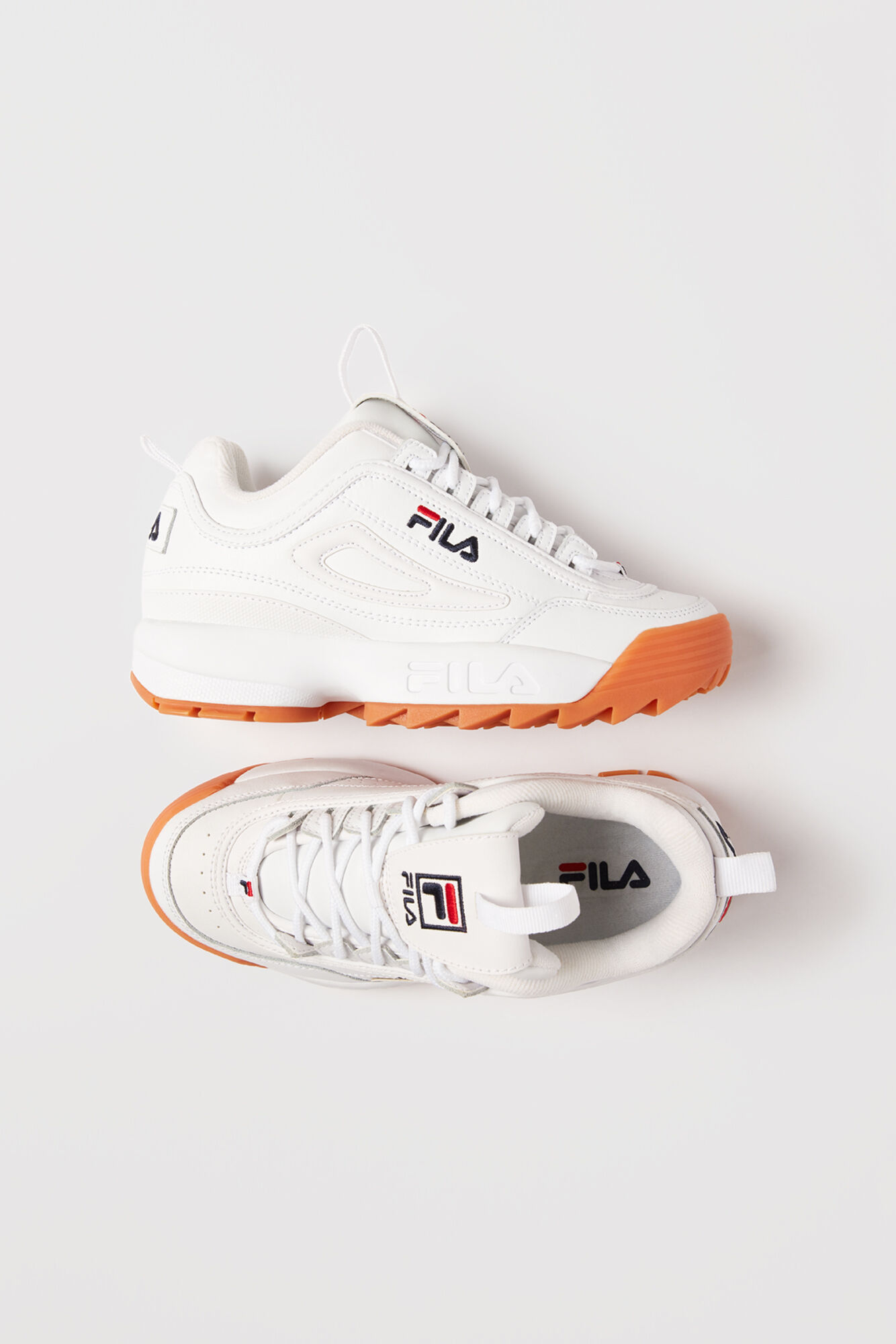 fila disruptor white gum sole