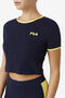 PERLA SHORT SLEEVE CROP TEE/PEAC/GFNCH/Large