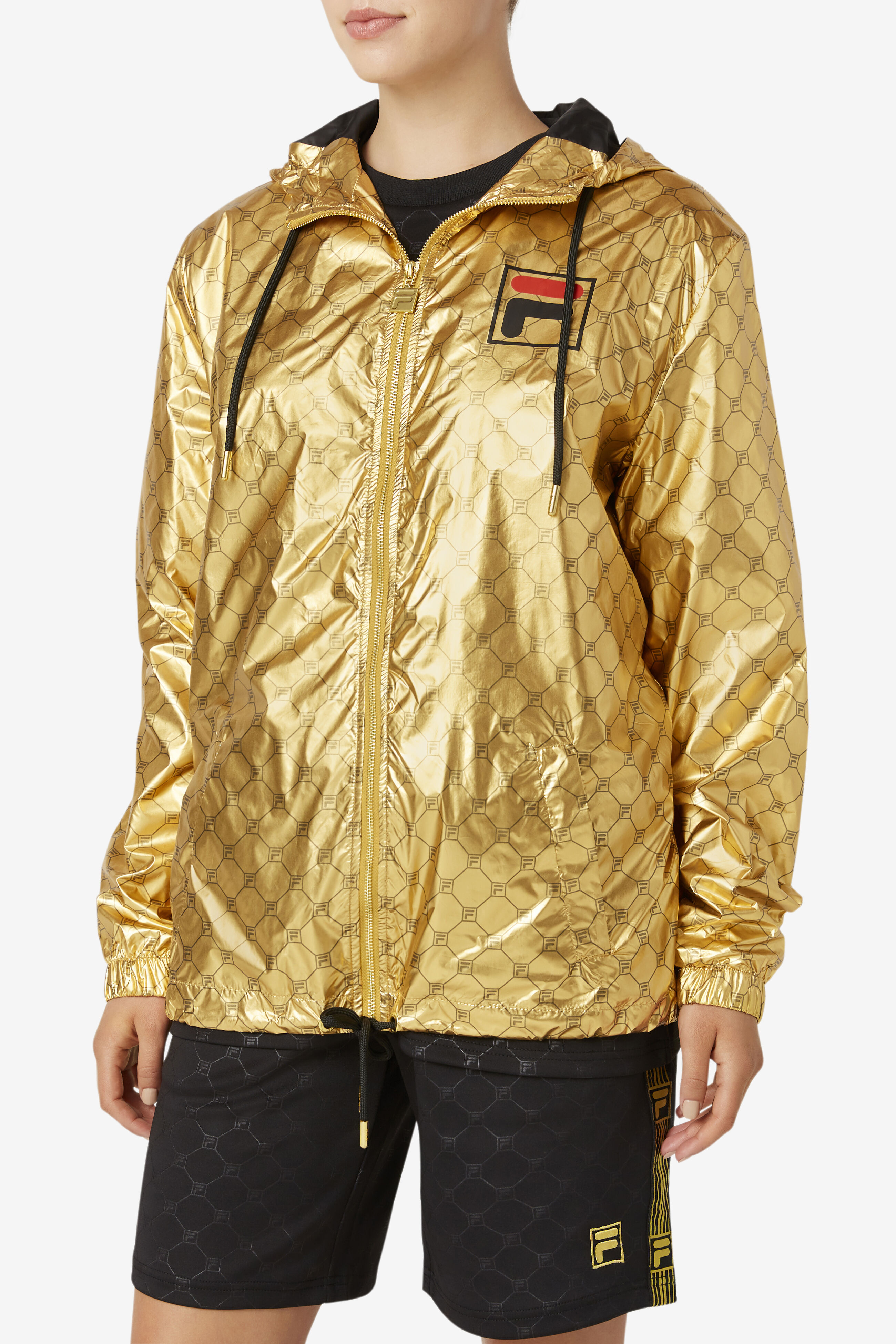 Metallic gold shop fila jacket